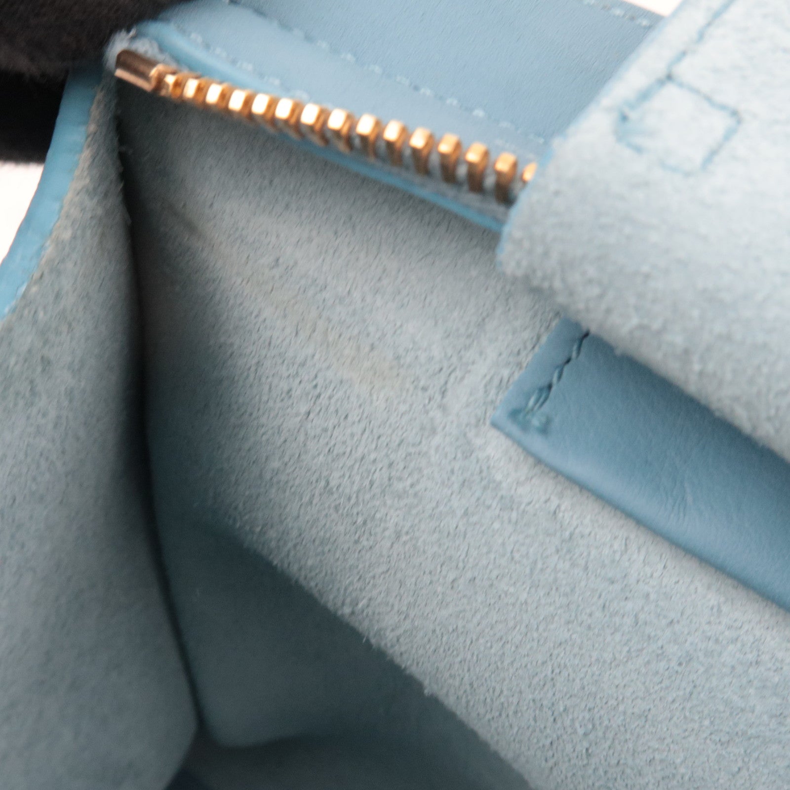 SAINT LAURENT Petit Cabas Leather 2Way Handbag Light Blue 311210