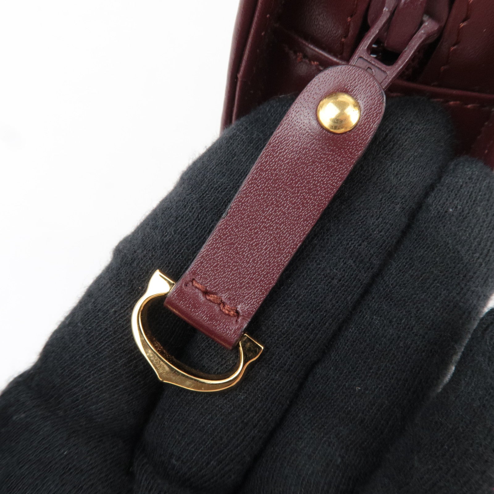 Cartier Must Line Leather Clutch Bag Bordeaux