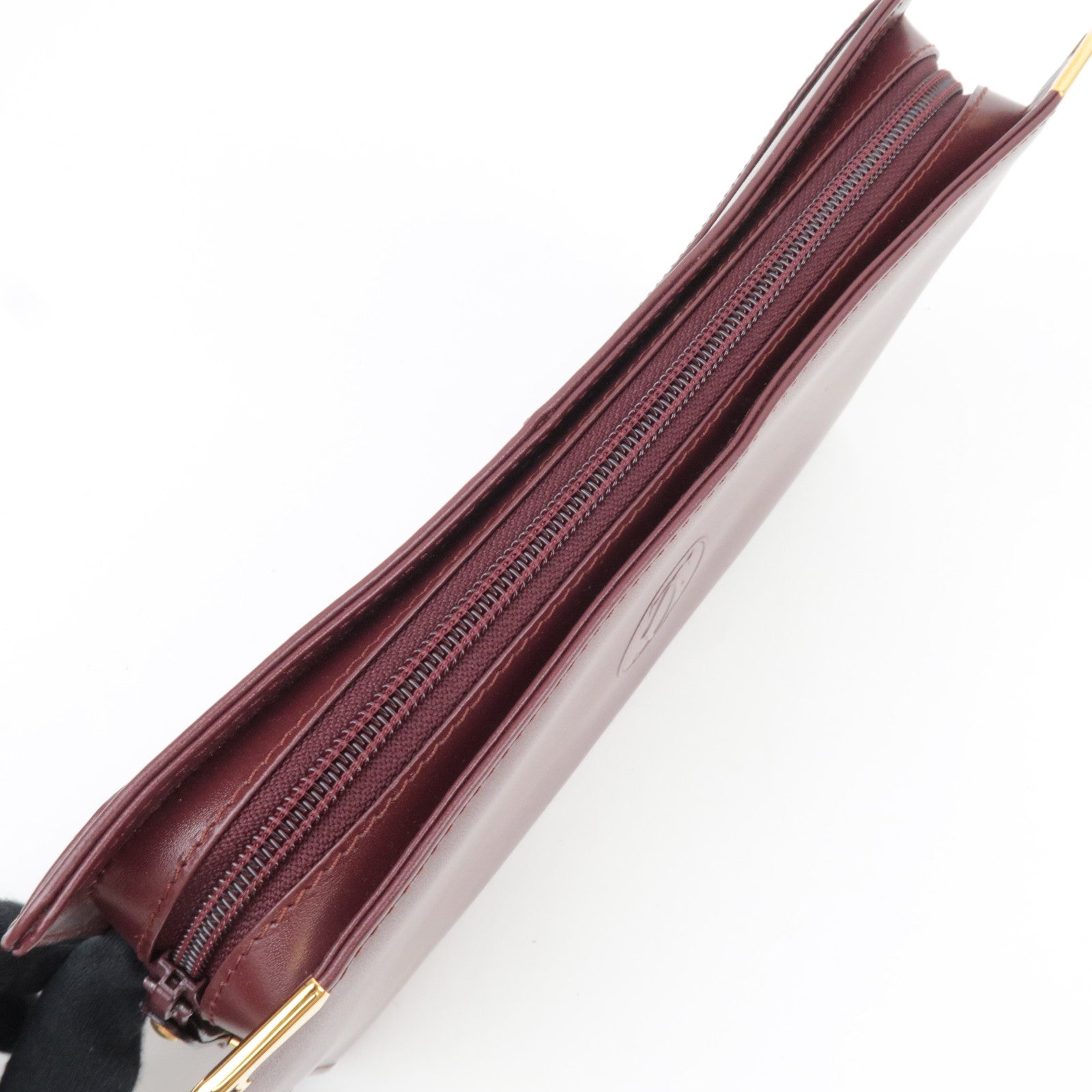 Cartier Must Line Leather Clutch Bag Bordeaux