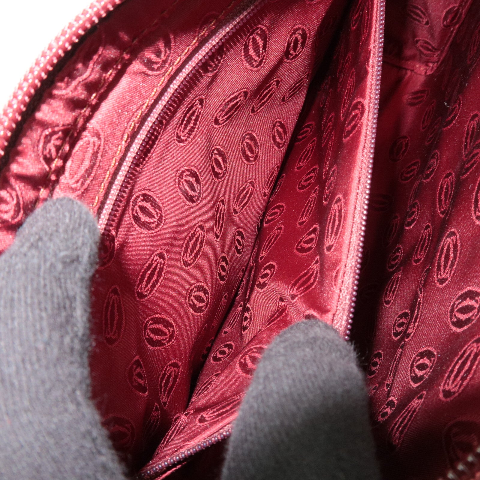 Cartier Must Line Leather Clutch Bag Bordeaux