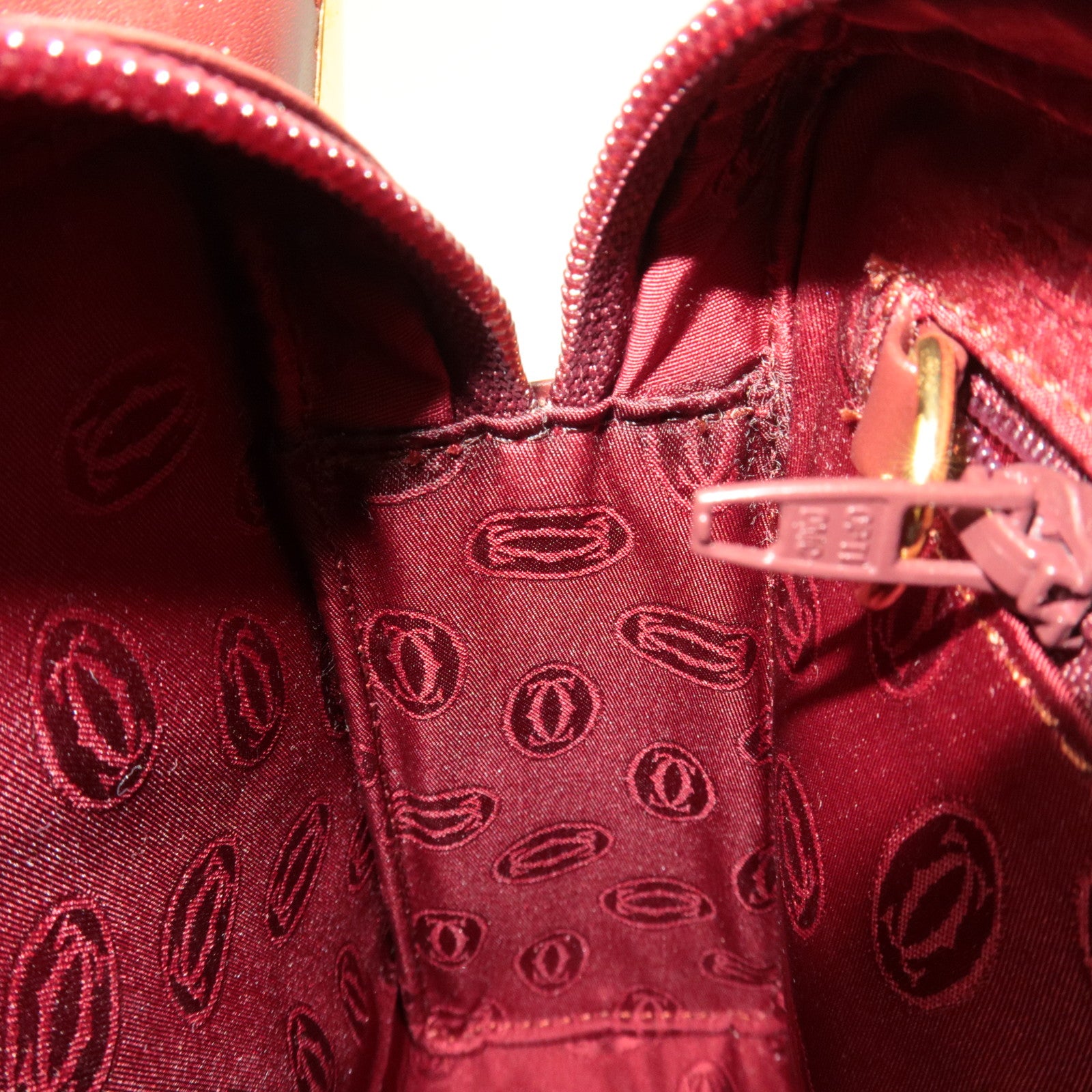 Cartier Must Line Leather Clutch Bag Bordeaux