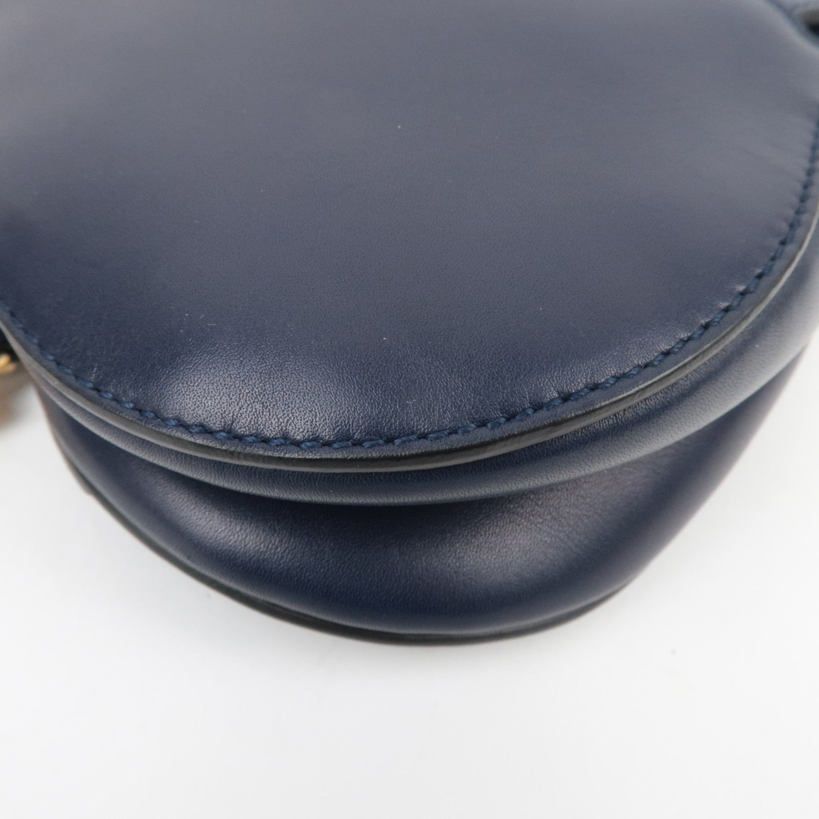 Christian Dior Mini Saddle Leather Handbag Navy