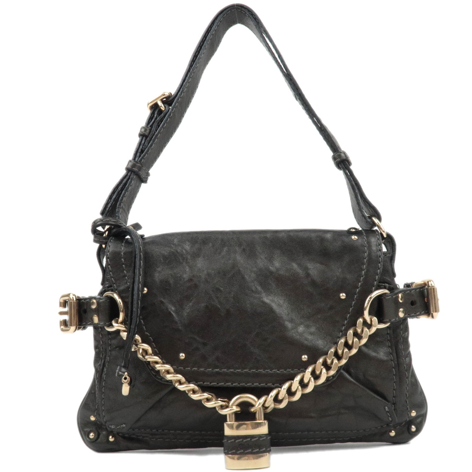 Chloe Capsule Paddington Small Leather Shoulder Bag Black87018