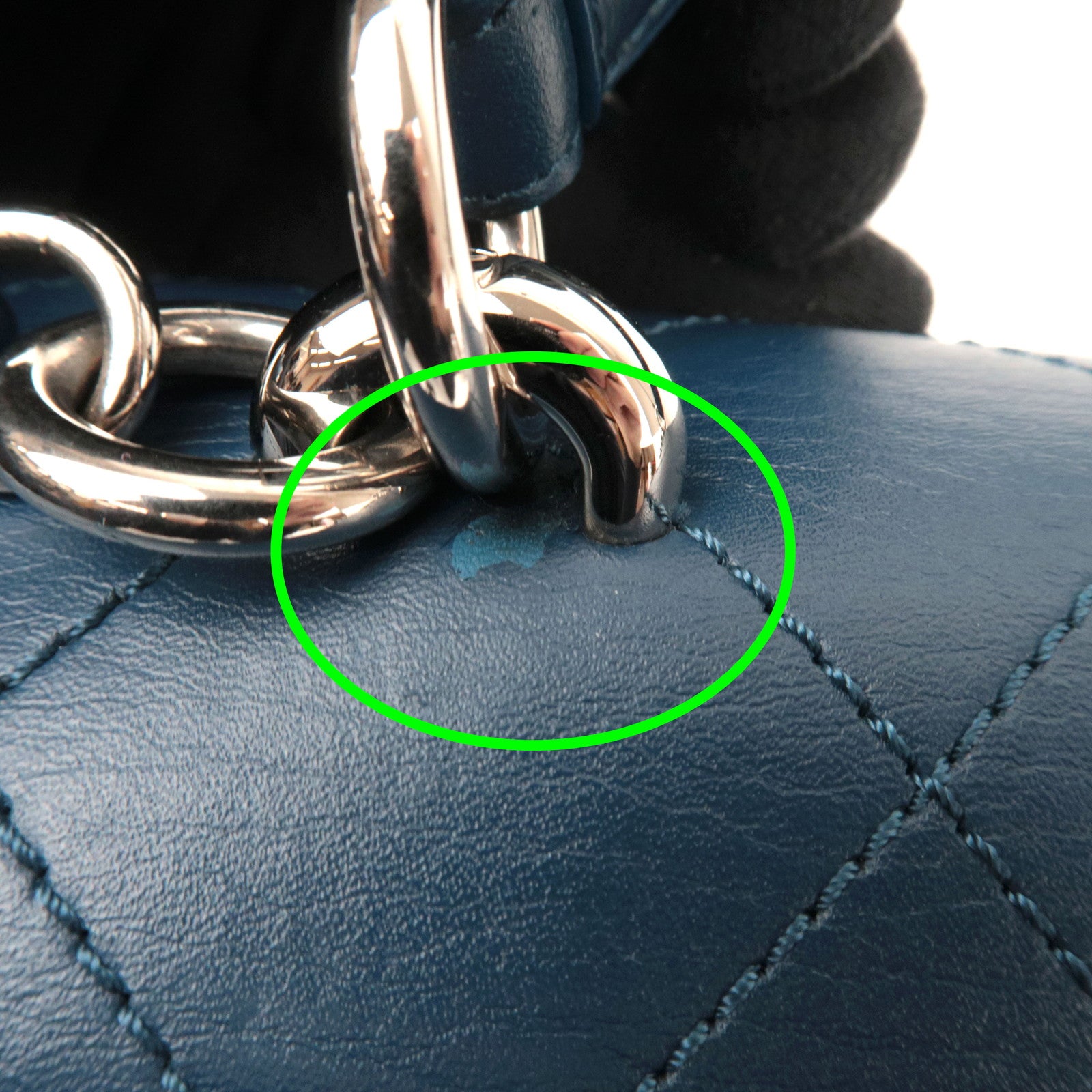 CHANEL Matelasse Calf Leather 2Way Chain Shoulder Bag Navy