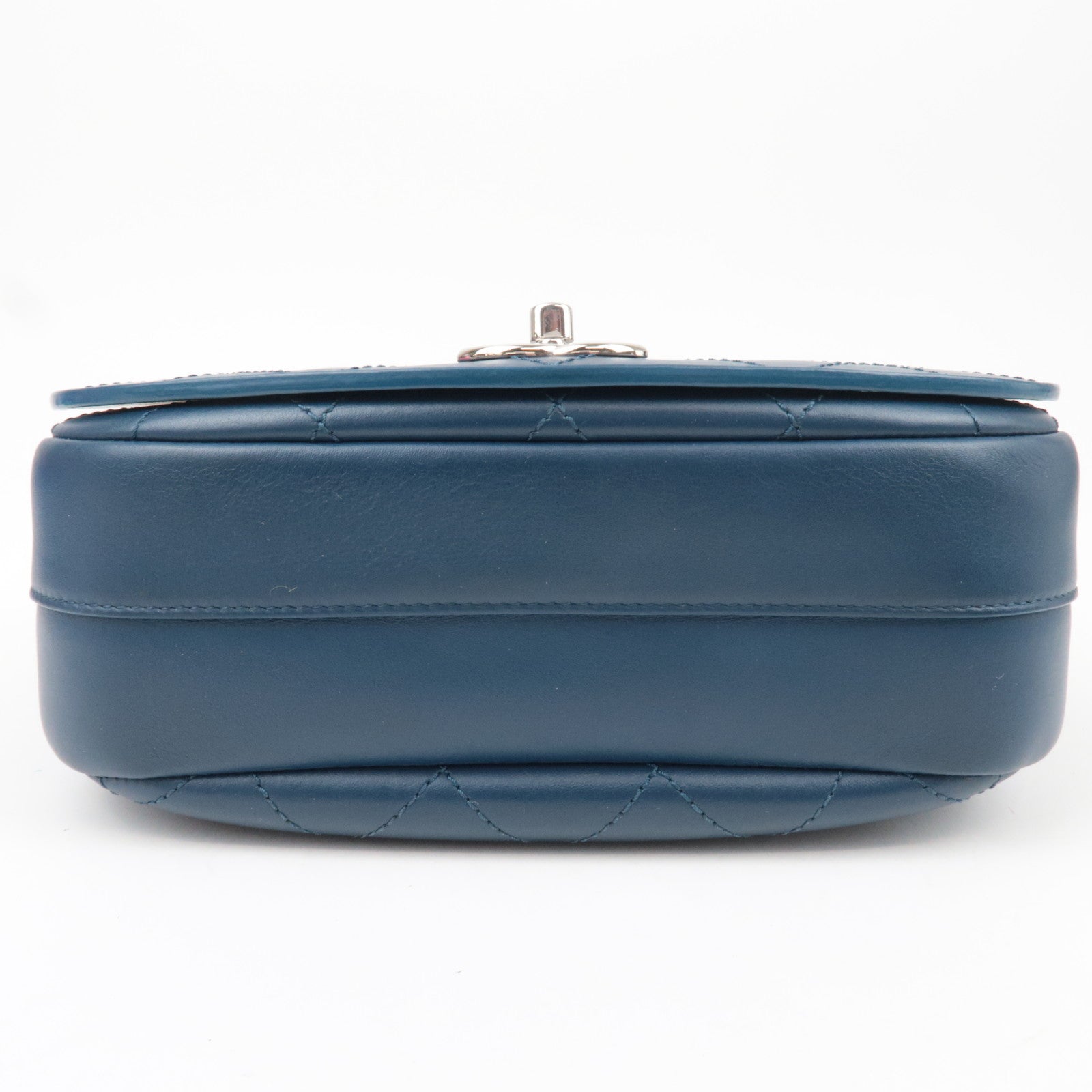 CHANEL Matelasse Calf Leather 2Way Chain Shoulder Bag Navy