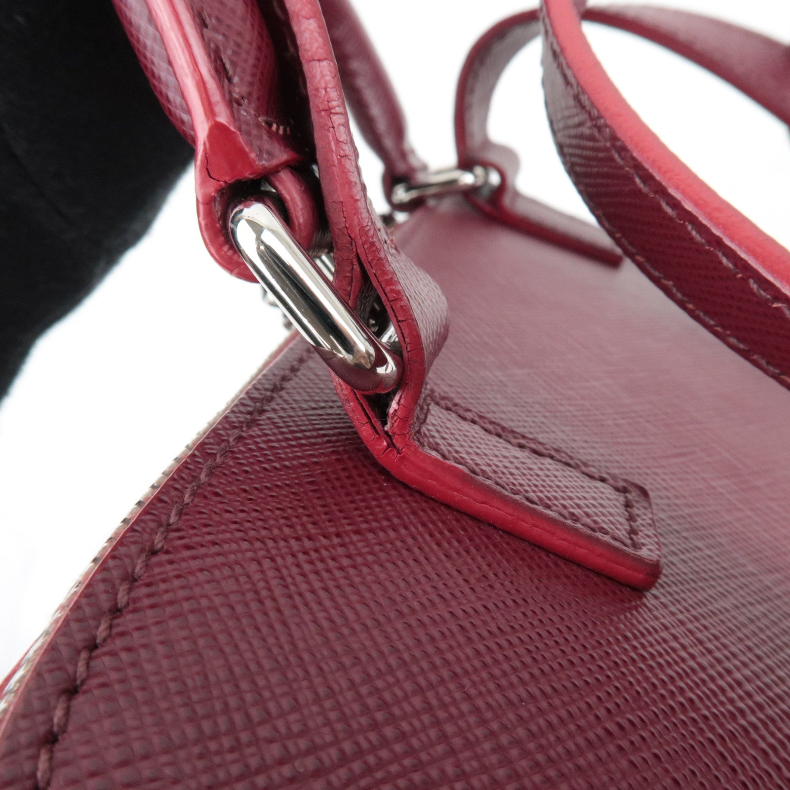 PRADA Saffiano Leather 2Way Backpack Bordeaux