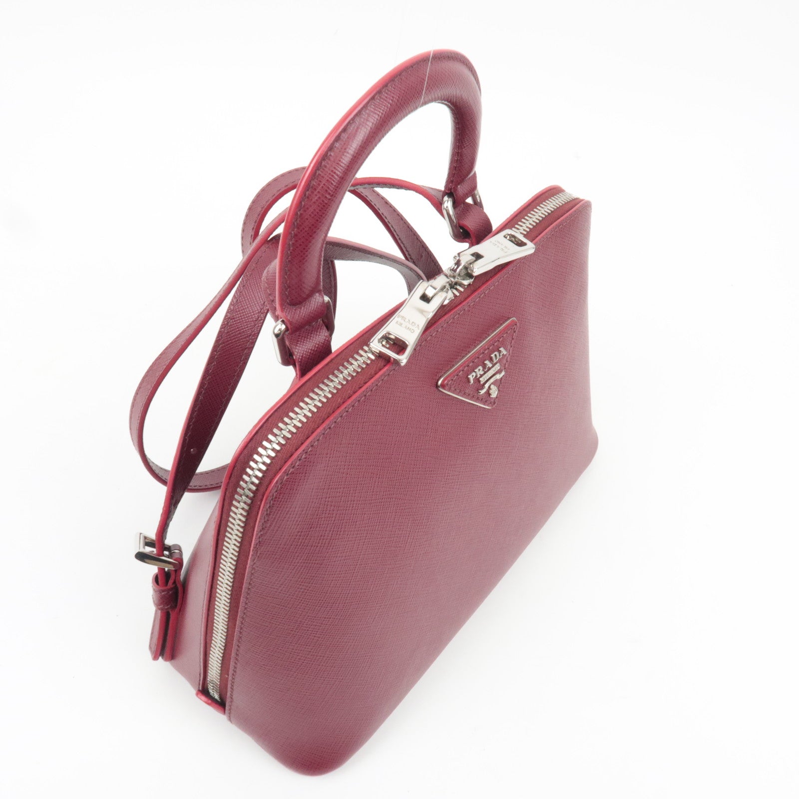 PRADA Saffiano Leather 2Way Backpack Bordeaux