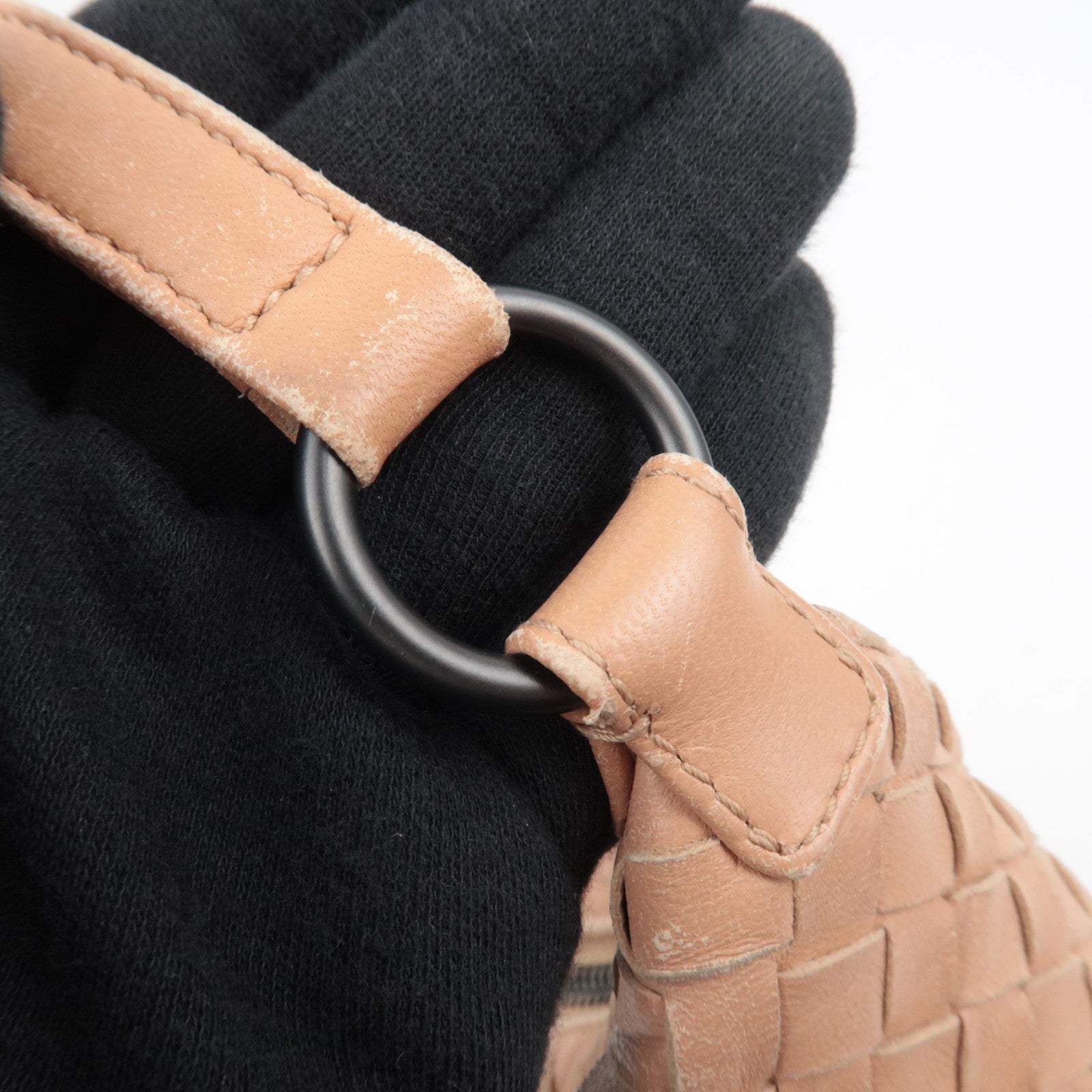 BOTTEGA VENETA Intrecciato Leather Shoulder Bag Beige