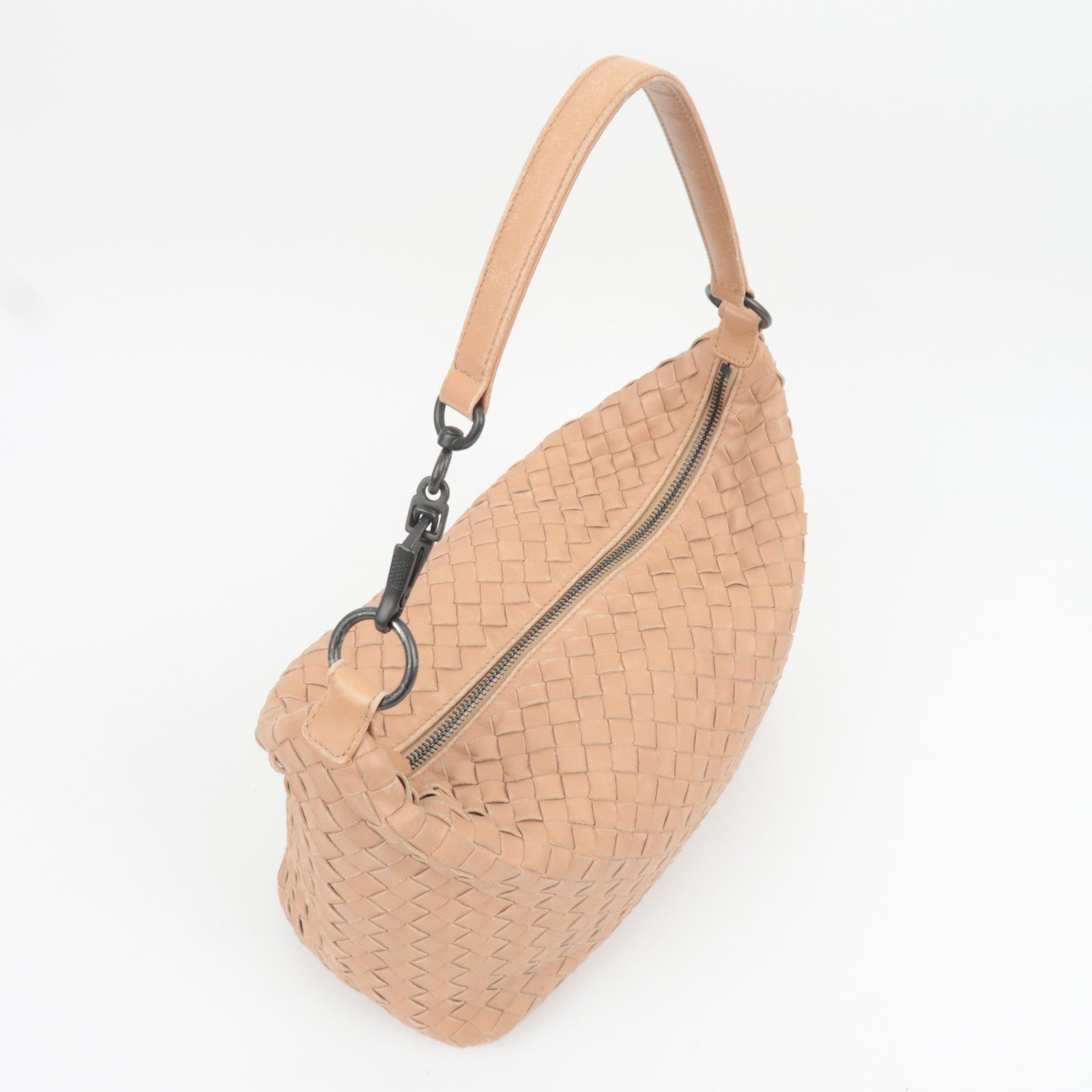 BOTTEGA VENETA Intrecciato Leather Shoulder Bag Beige