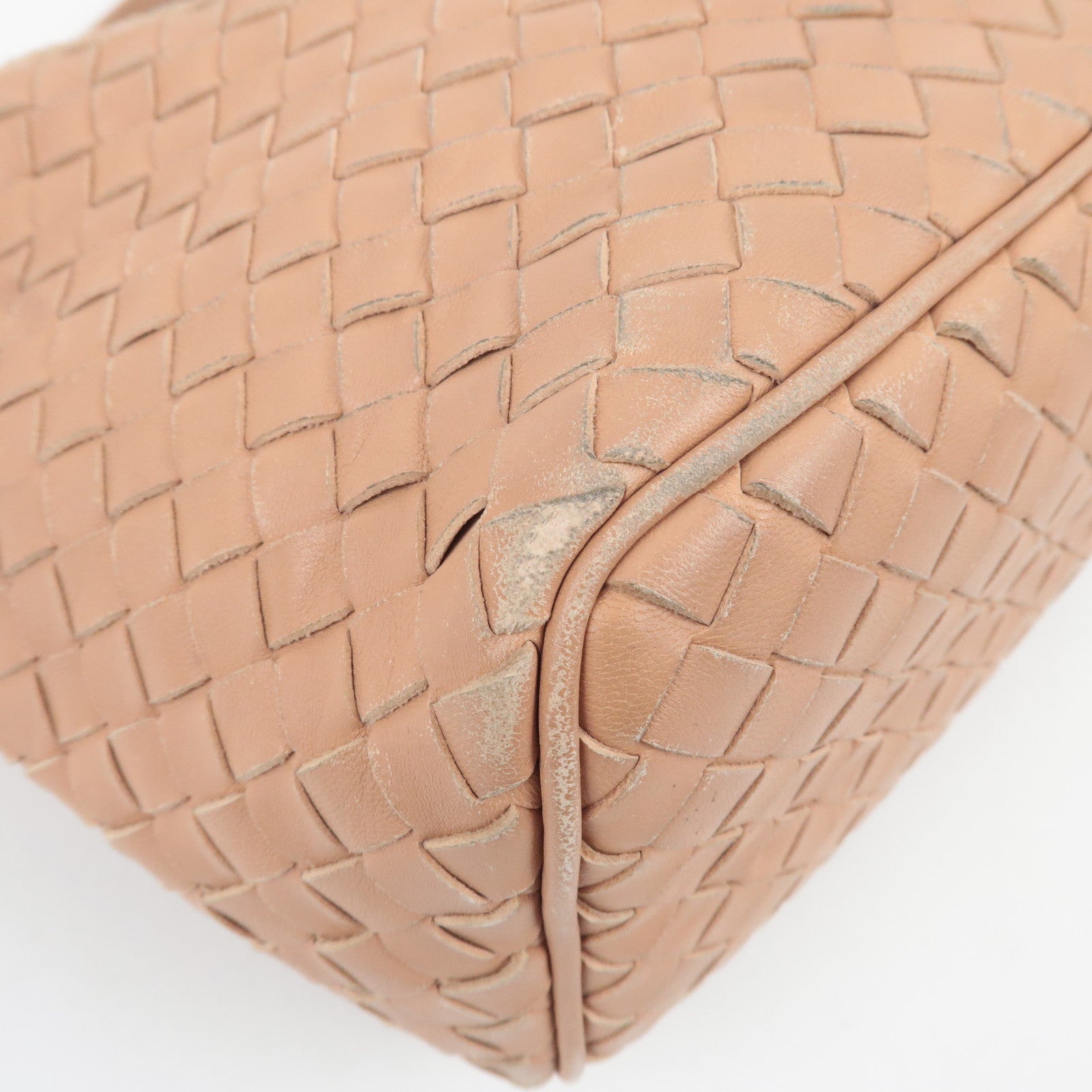 BOTTEGA VENETA Intrecciato Leather Shoulder Bag Beige