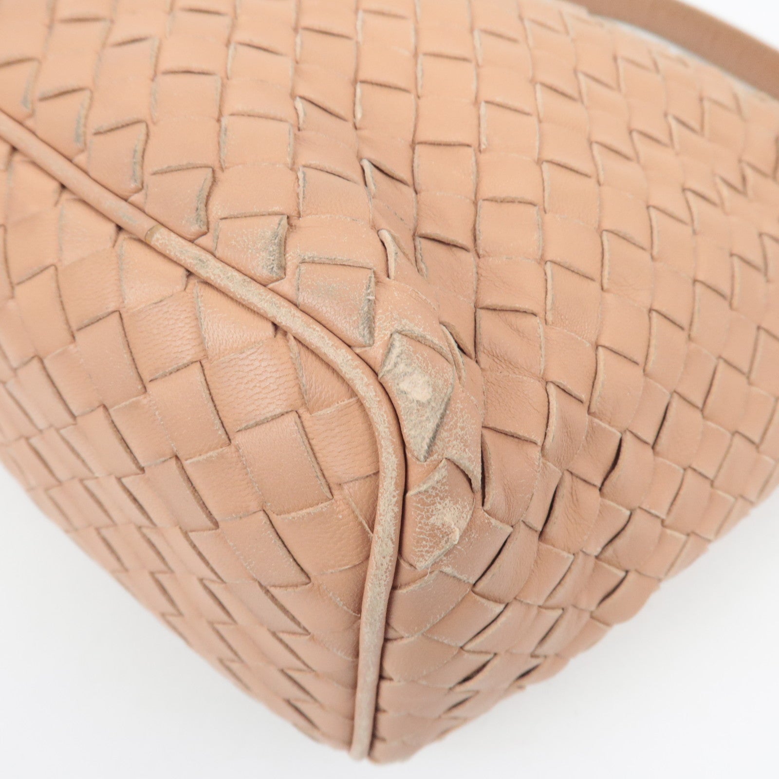 BOTTEGA VENETA Intrecciato Leather Shoulder Bag Beige
