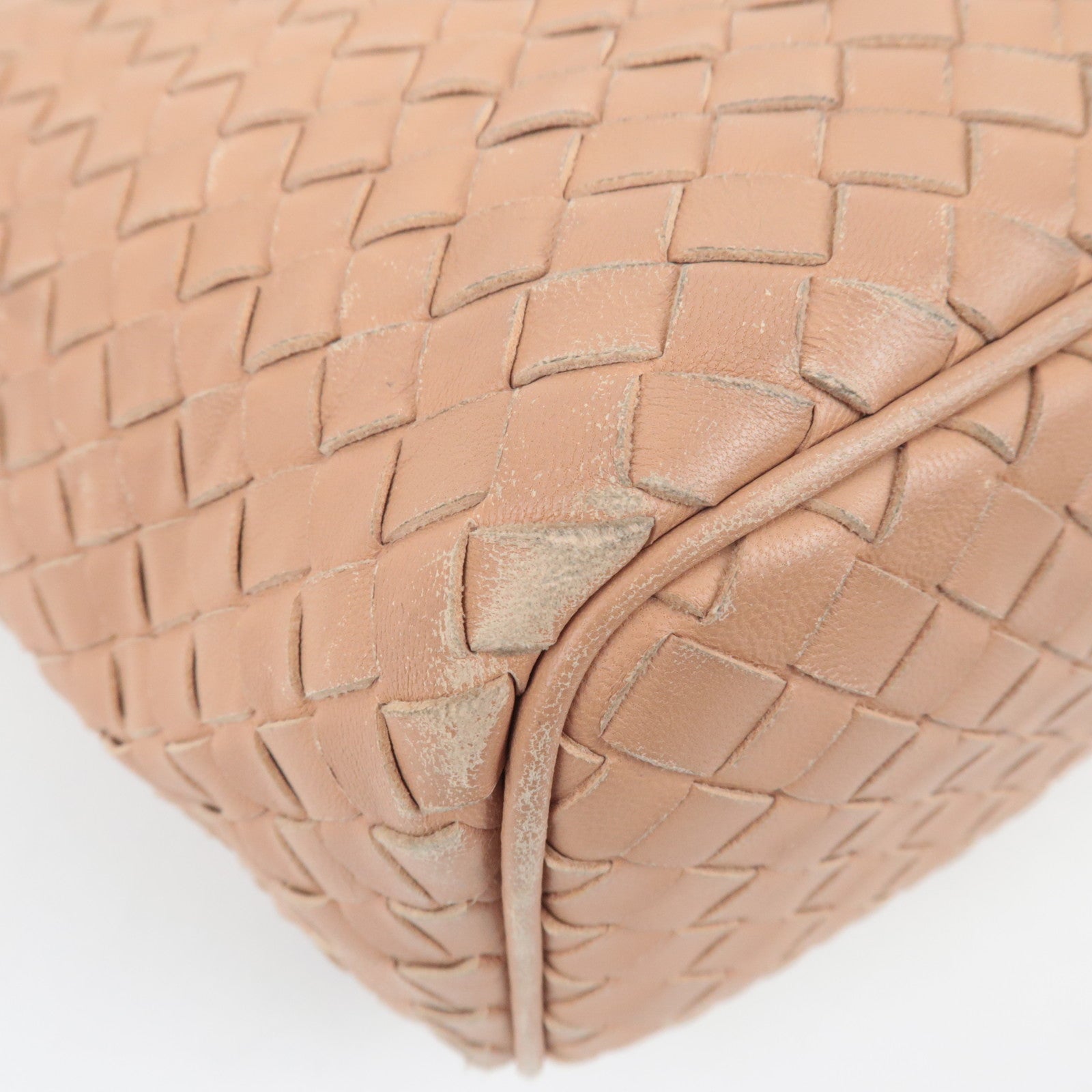 BOTTEGA VENETA Intrecciato Leather Shoulder Bag Beige