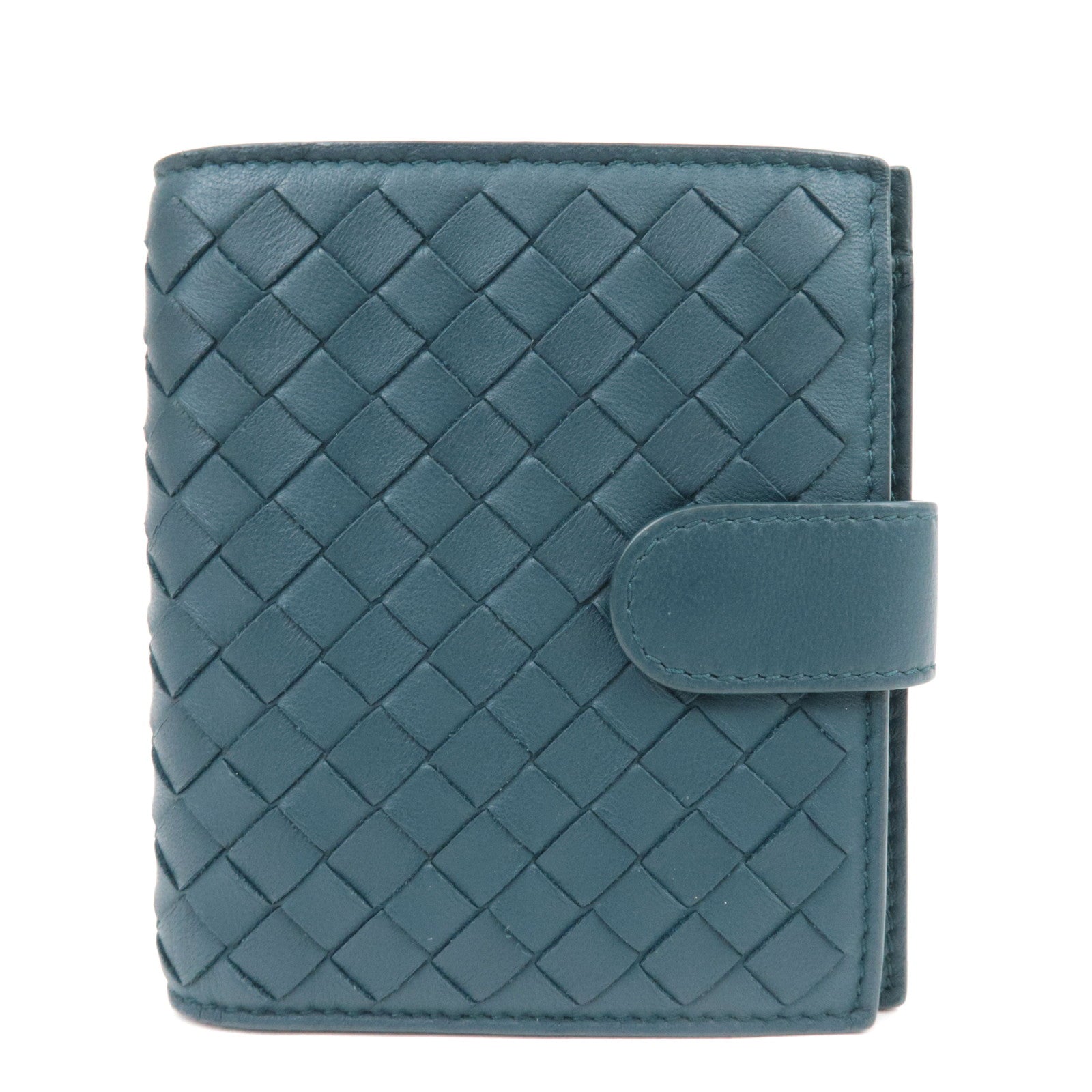 BOTTEGA VENETA Intrecciato Leather Wallet Dark Turquoise87062
