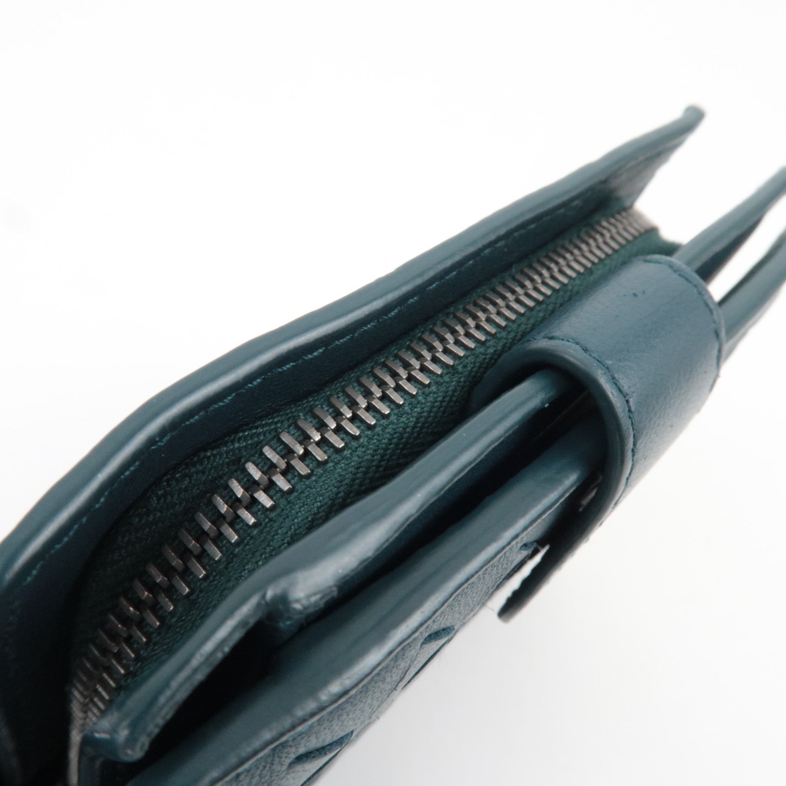 BOTTEGA VENETA Intrecciato Leather Wallet Dark Turquoise