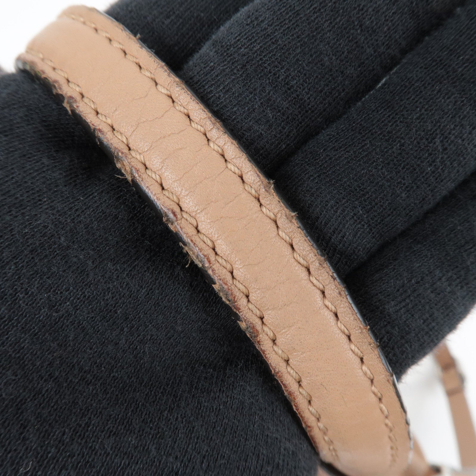 GUCCI Bamboo Daily 2Way Leather Handbag Beige 392013