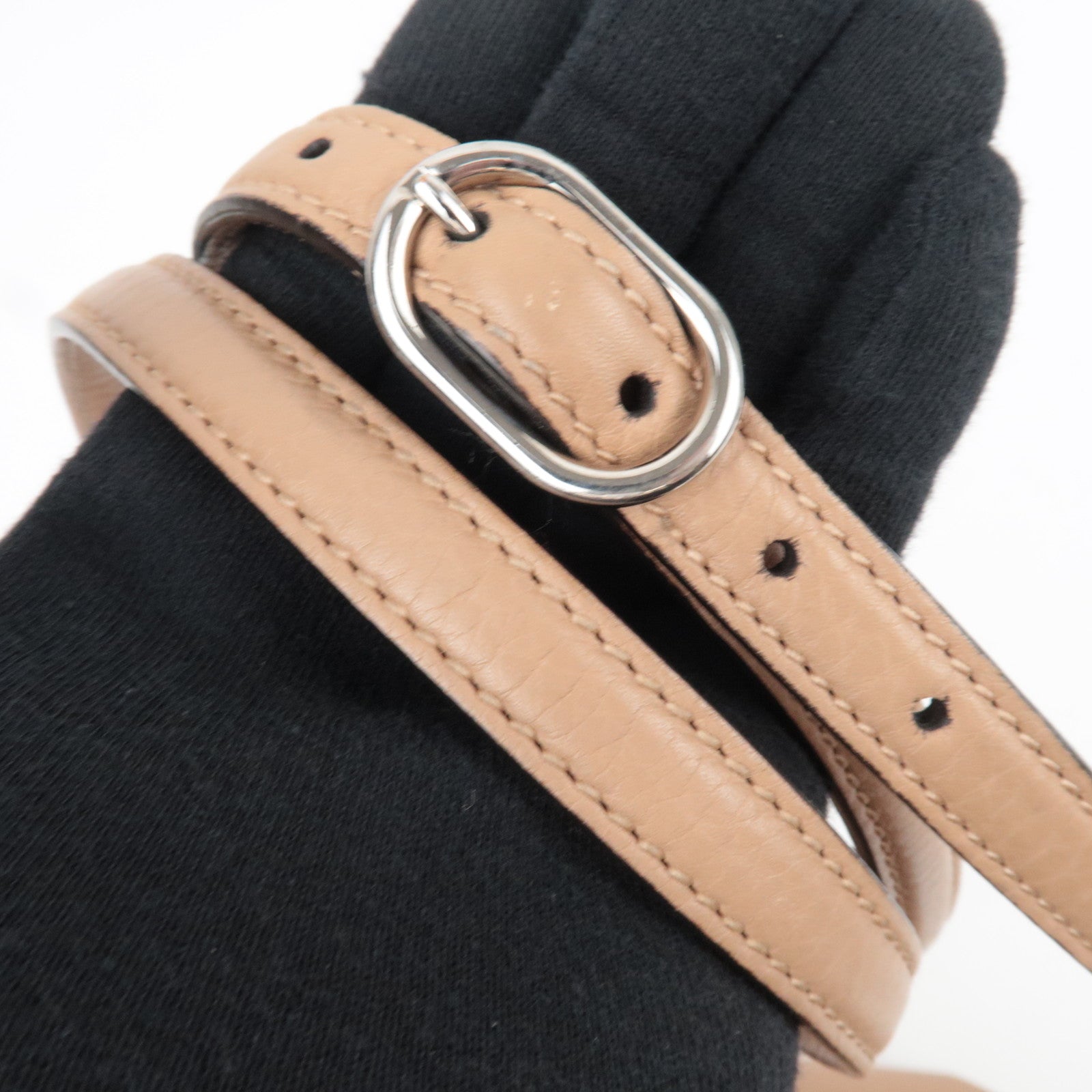 GUCCI Bamboo Daily 2Way Leather Handbag Beige 392013