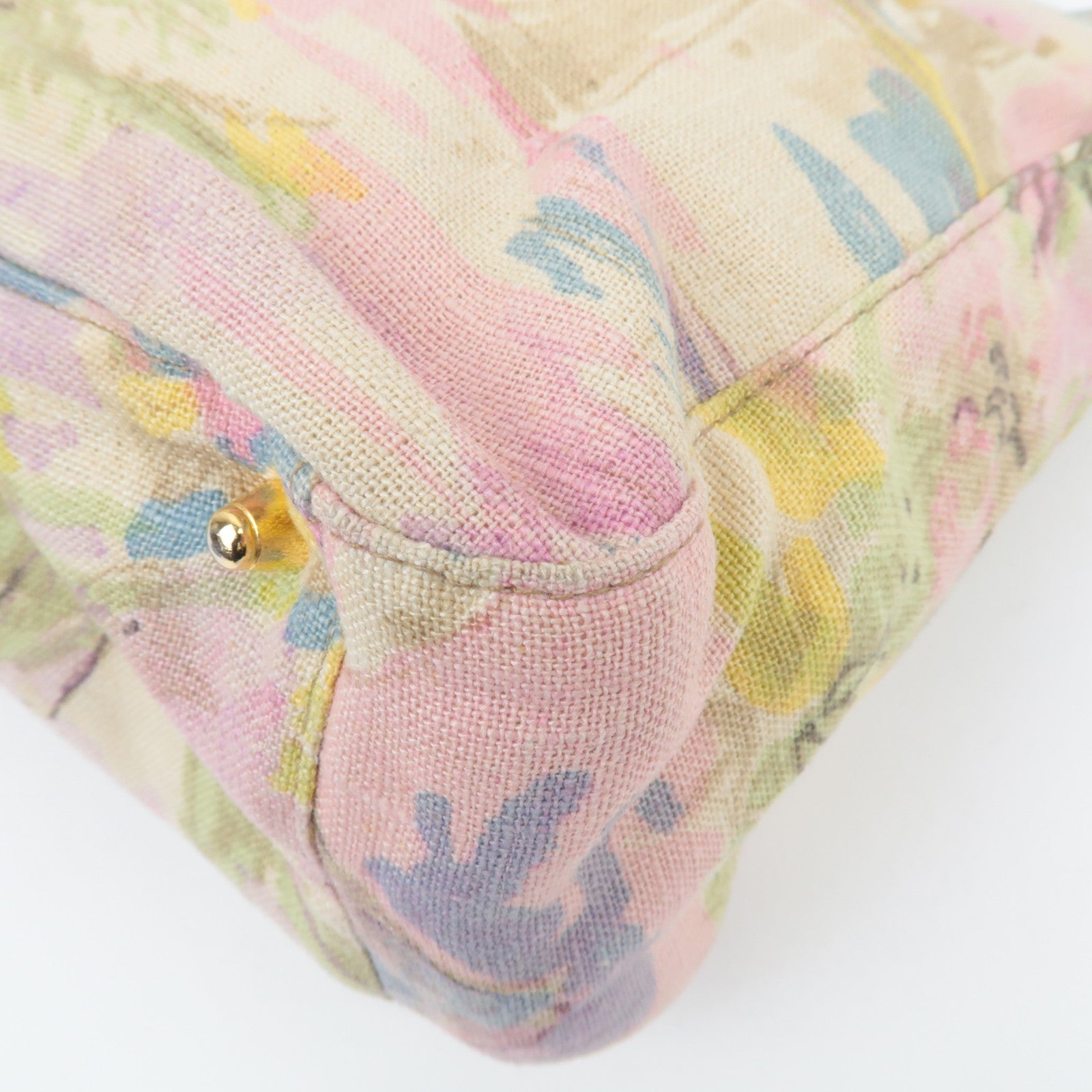 FENDI Canvas Leather Handbag Multicolor Brown