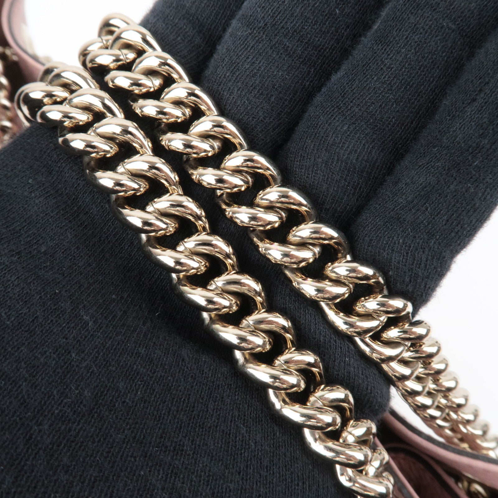 GUCCI Soho Interlocking G Leather Chain Shoulder Bag Pink 308982