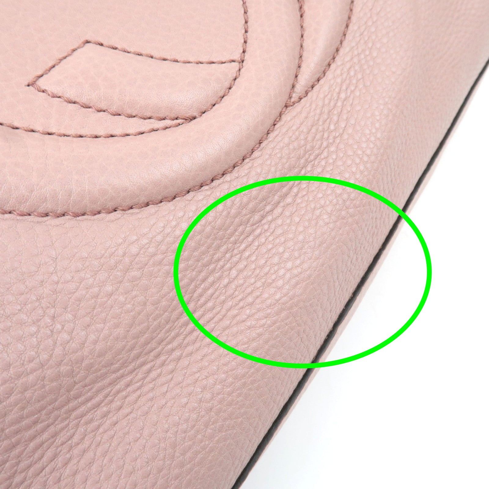 GUCCI Soho Interlocking G Leather Chain Shoulder Bag Pink 308982