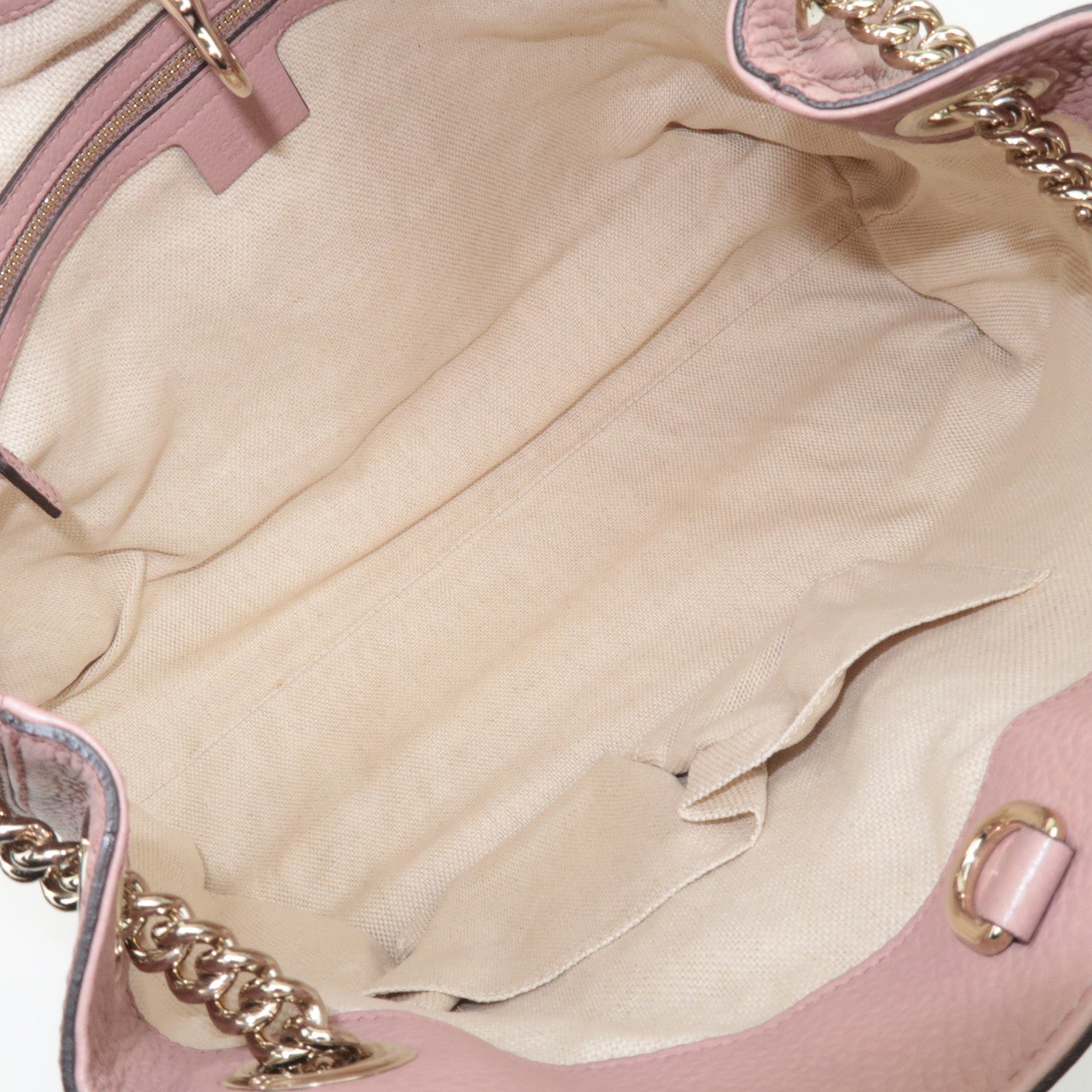 GUCCI Soho Interlocking G Leather Chain Shoulder Bag Pink 308982