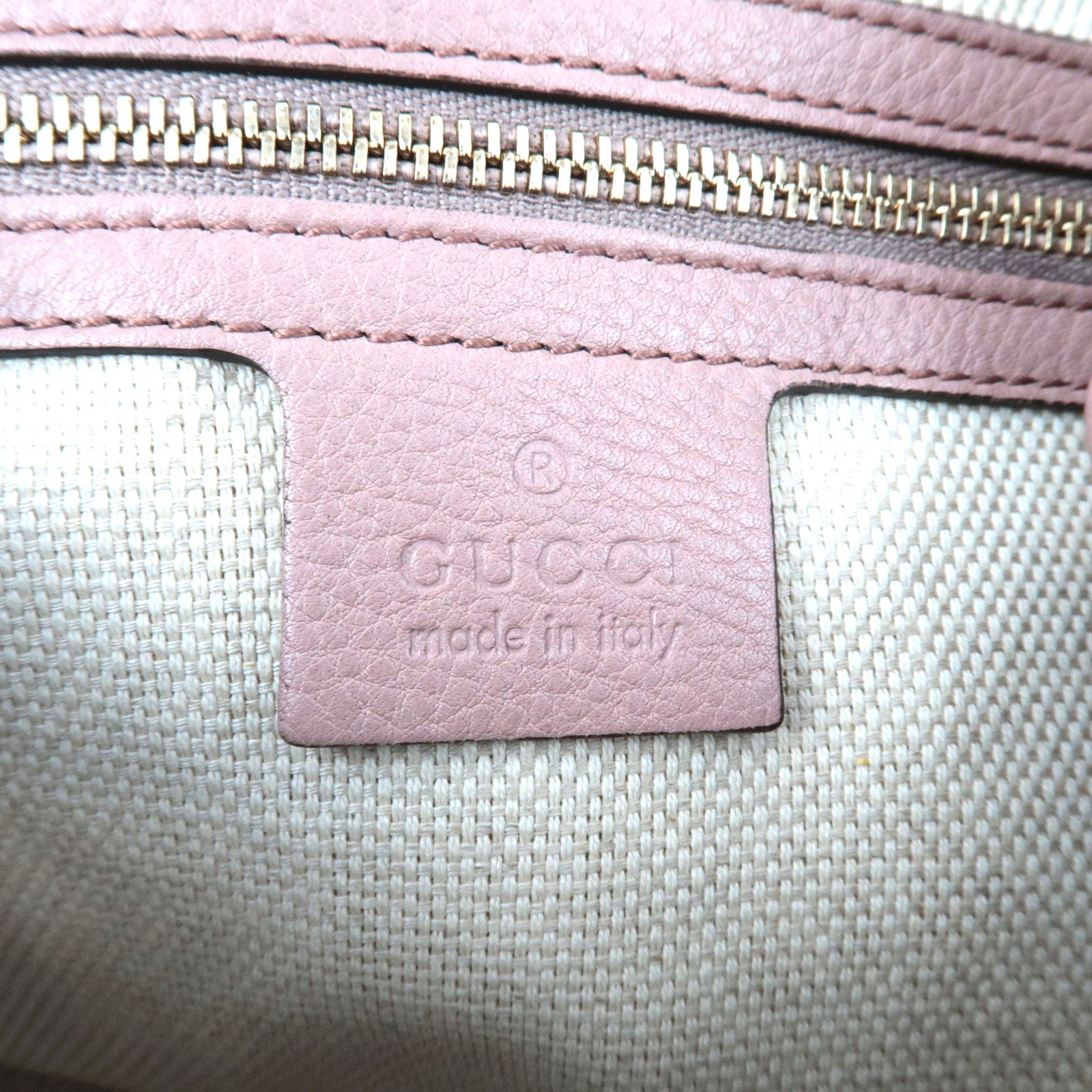 GUCCI Soho Interlocking G Leather Chain Shoulder Bag Pink 308982