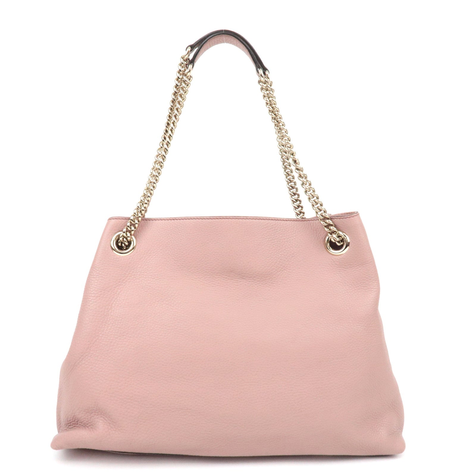 GUCCI Soho Interlocking G Leather Chain Shoulder Bag Pink 308982