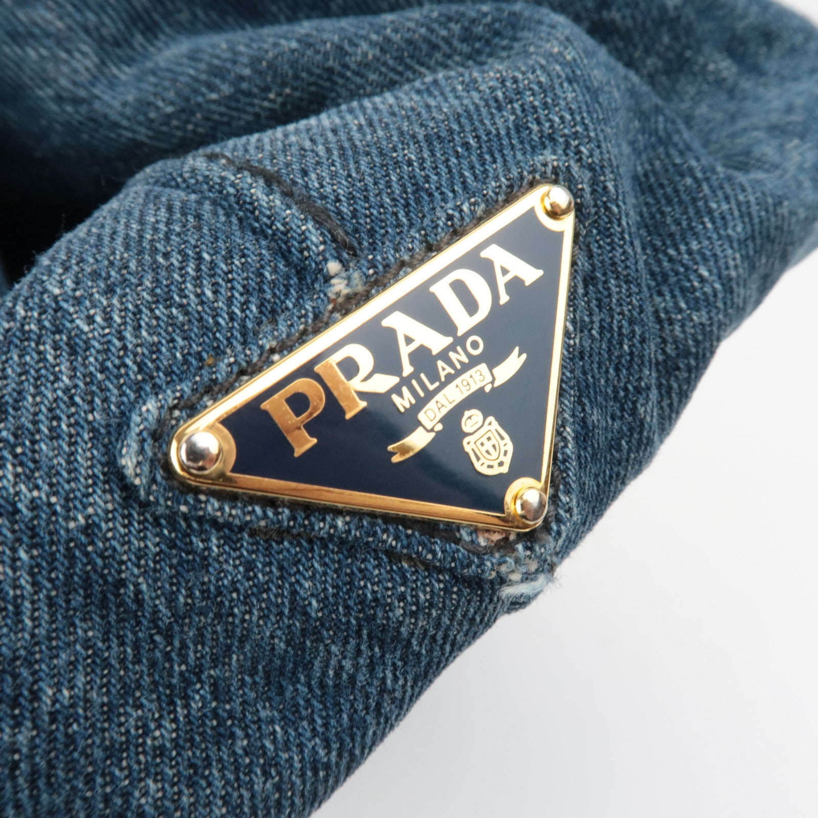 PRADA Canapa Medium Denim Tote Bag Blue B1877B