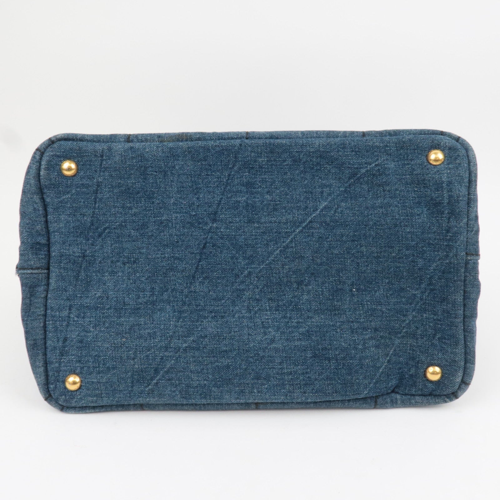 PRADA Canapa Medium Denim Tote Bag Blue B1877B