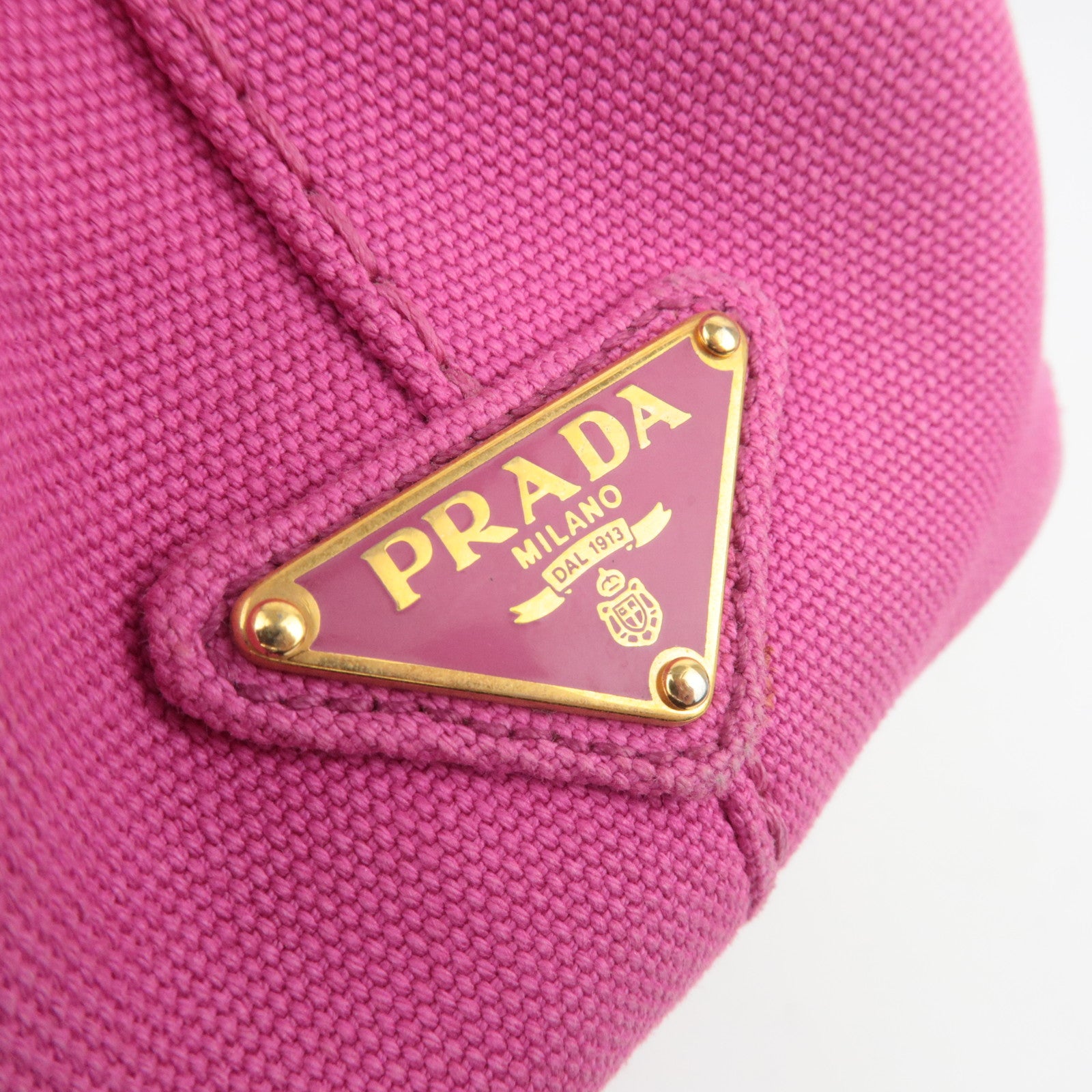 PRADA Canapa Mini 2Way Canvas Tote Bag Pink B2439G