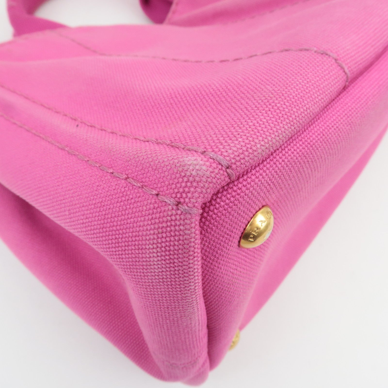 PRADA Canapa Mini 2Way Canvas Tote Bag Pink B2439G