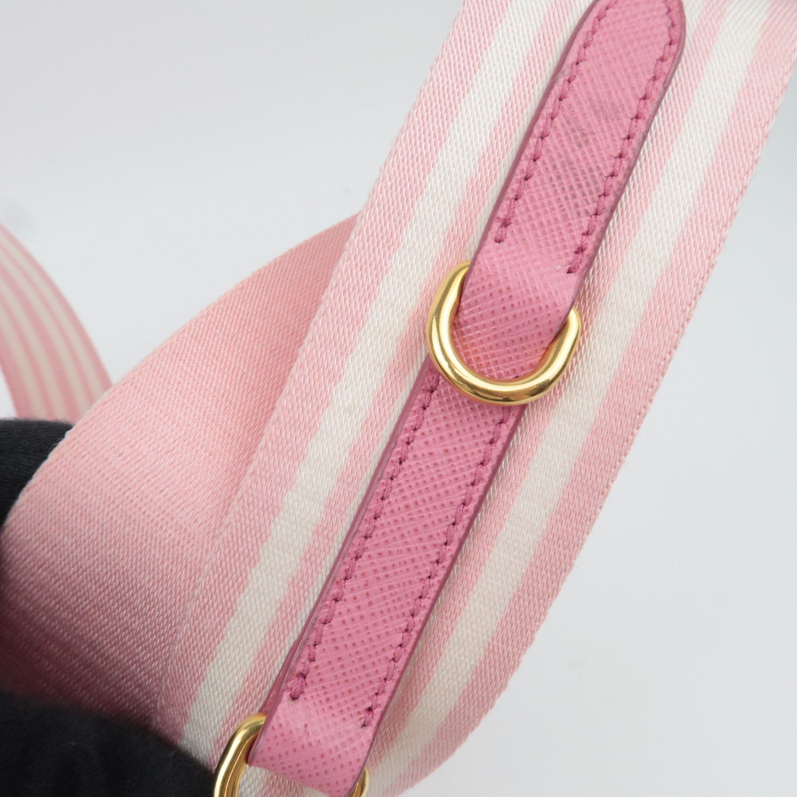 PRADA Canapa Mini Canvas 2Way Tote Bag Pink 1BG439