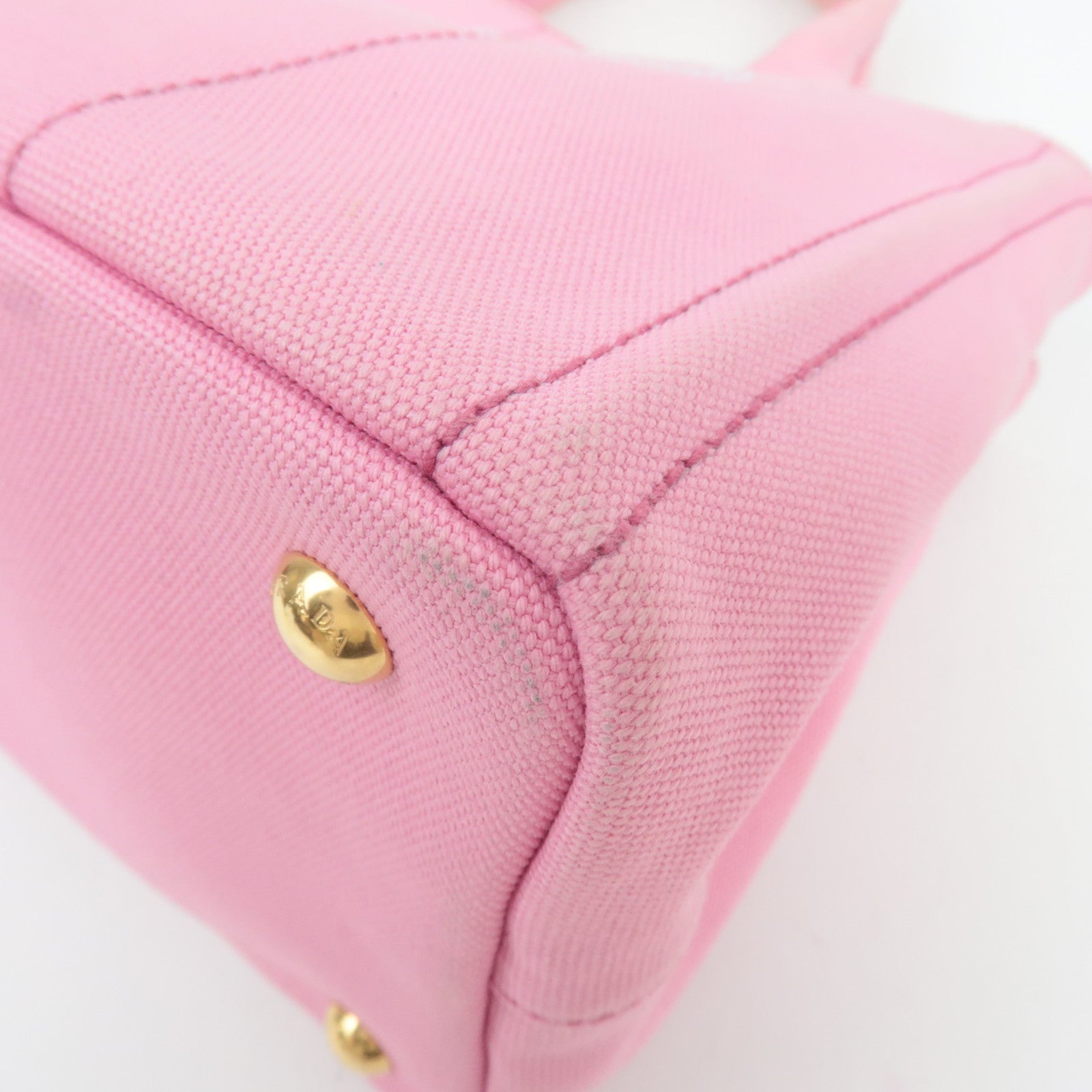 PRADA Canapa Mini Canvas 2Way Tote Bag Pink 1BG439