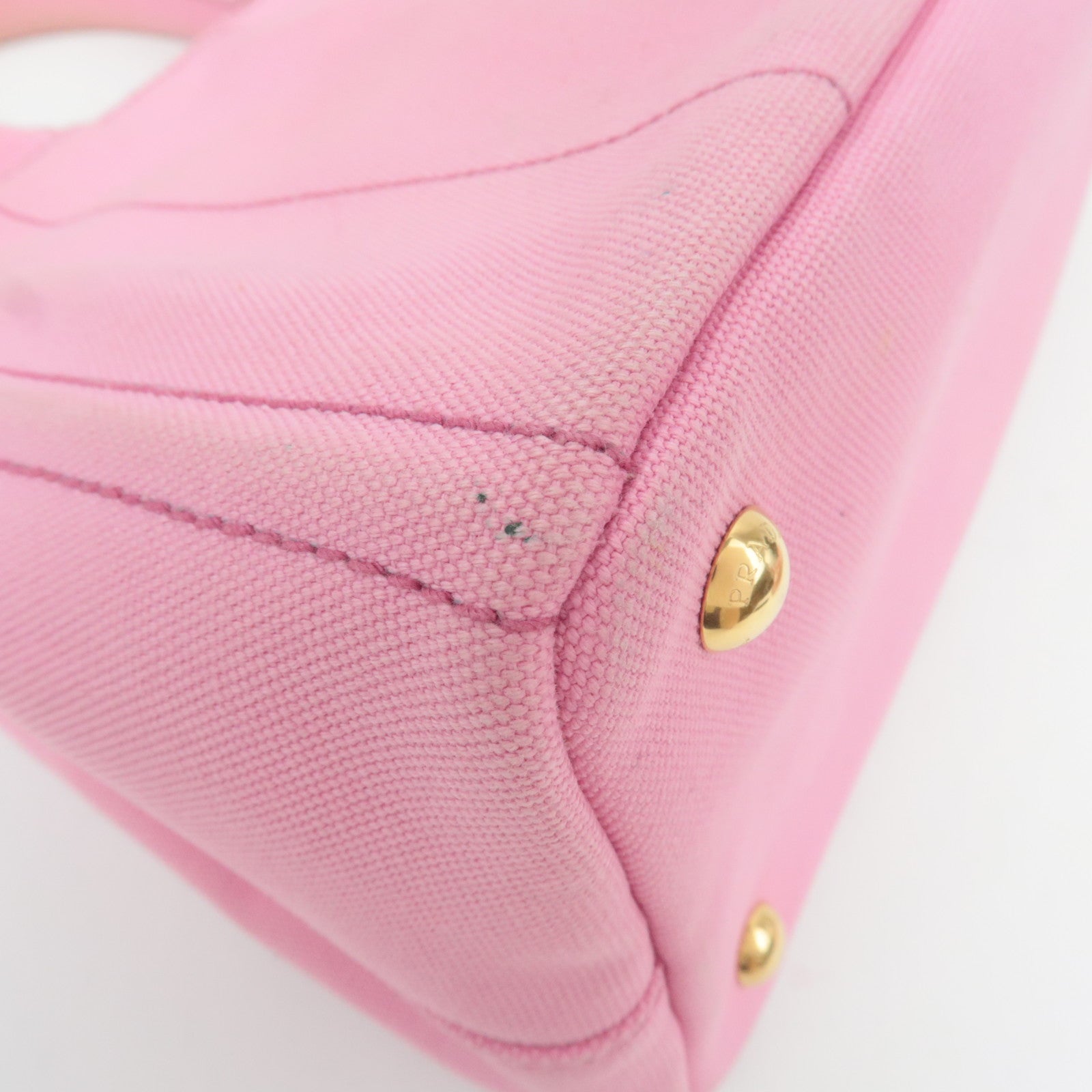 PRADA Canapa Mini Canvas 2Way Tote Bag Pink 1BG439