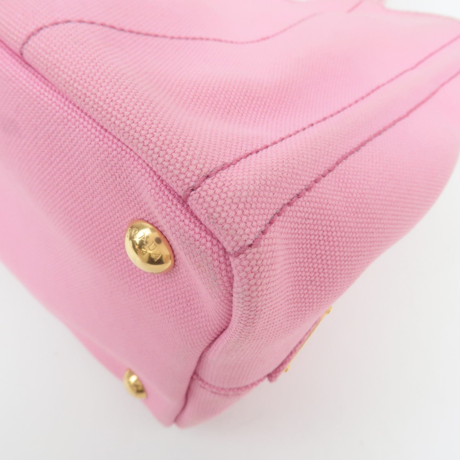 PRADA Canapa Mini Canvas 2Way Tote Bag Pink 1BG439