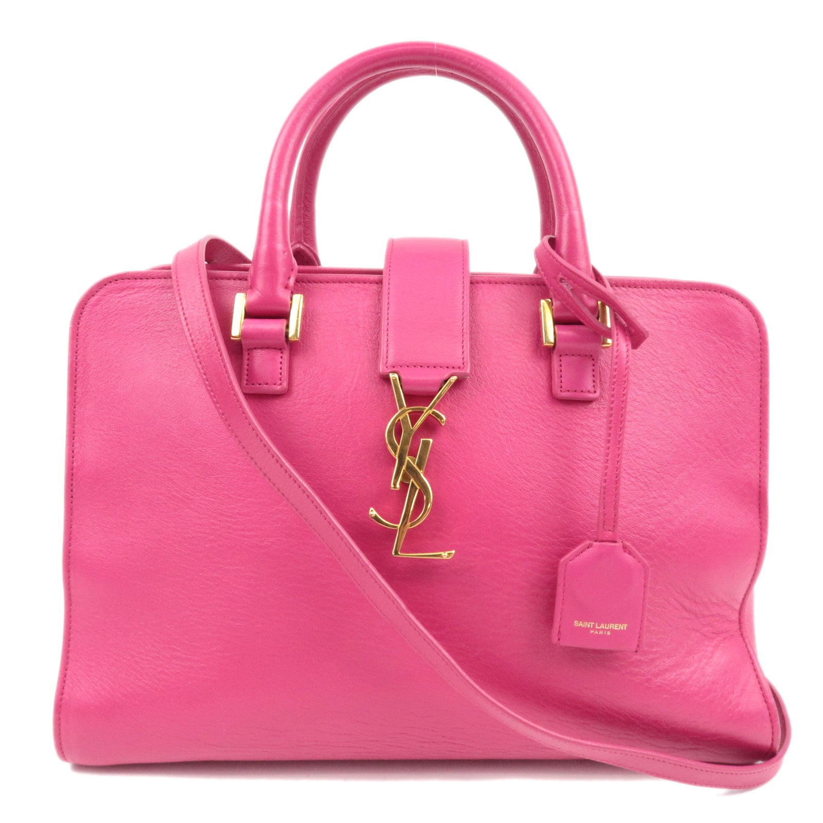 SAINT LAURENT Cabas Leather 2Way Bag Pink 35739587109