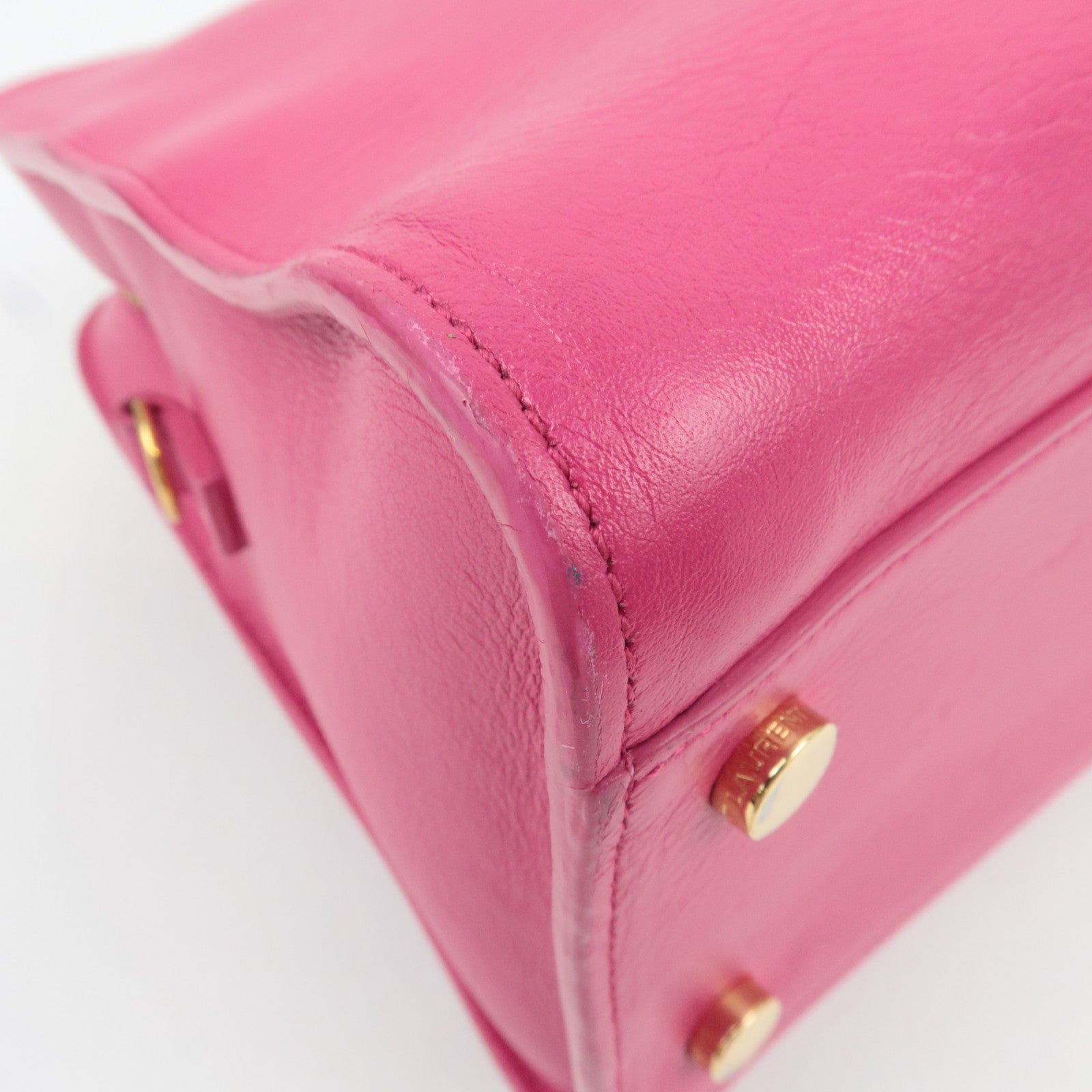 SAINT LAURENT Cabas Leather 2Way Bag Pink 357395