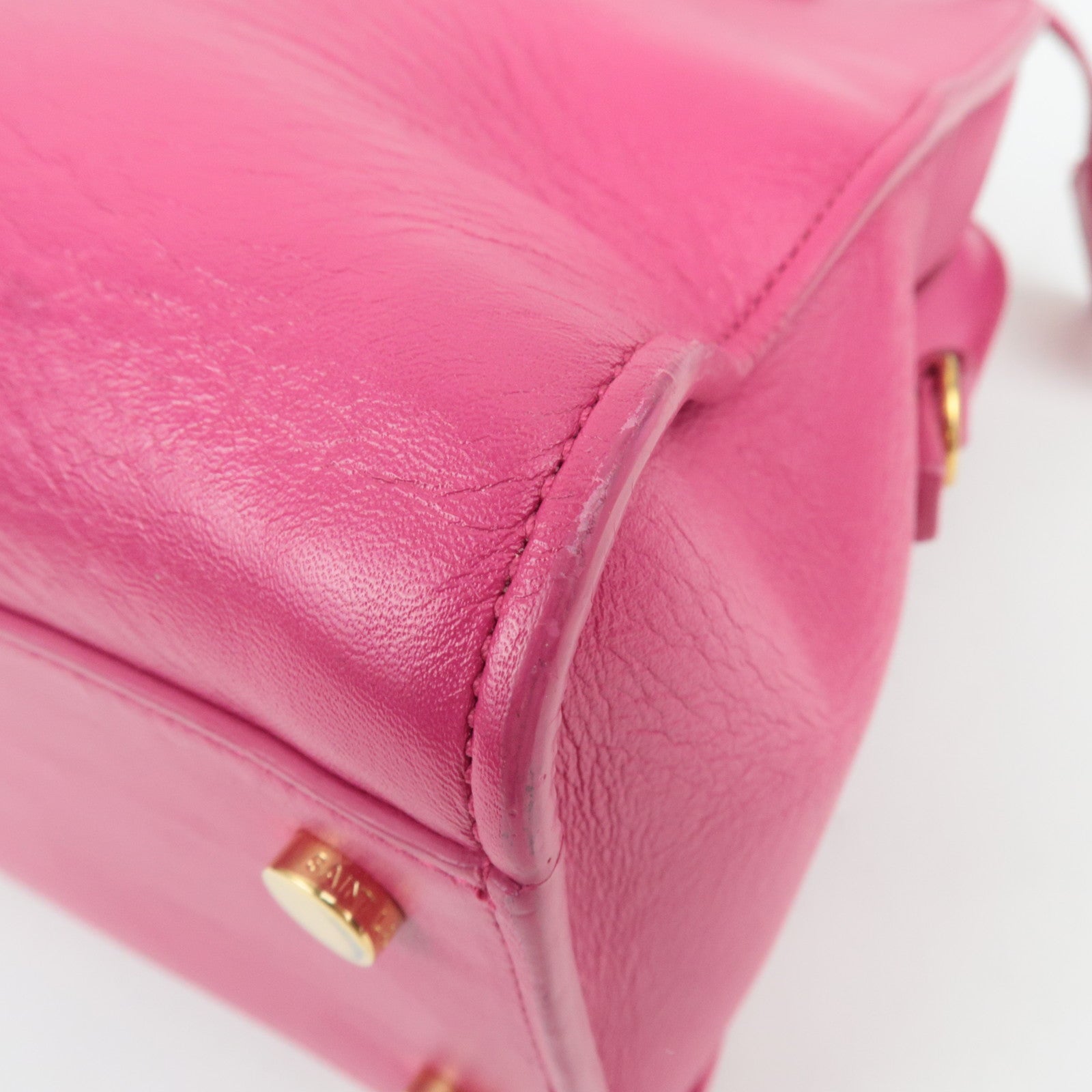 SAINT LAURENT Cabas Leather 2Way Bag Pink 357395