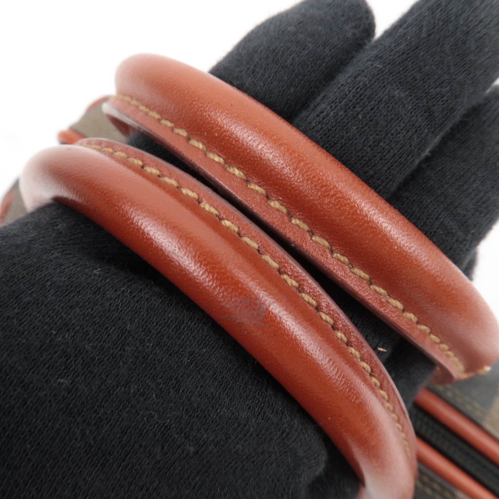 FENDI Pequin PVC Leather 2Way Handbag Khaki Black Brown 04597