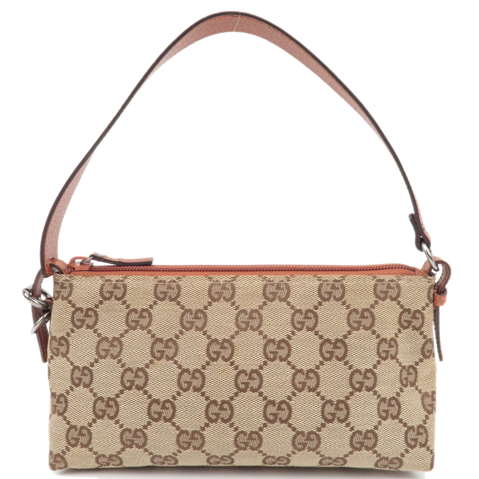 GUCCI Small Shoulder Bag GG Canvas Leather Beige 10339987115