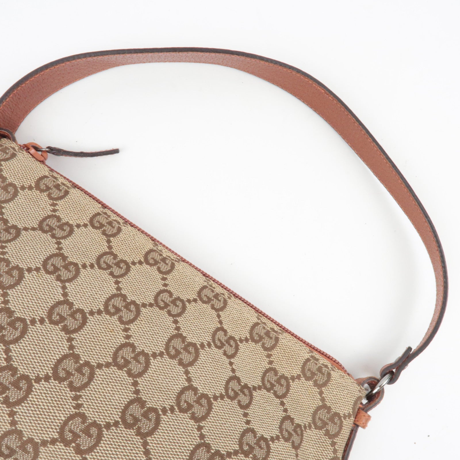 GUCCI Small Shoulder Bag GG Canvas Leather Beige 103399