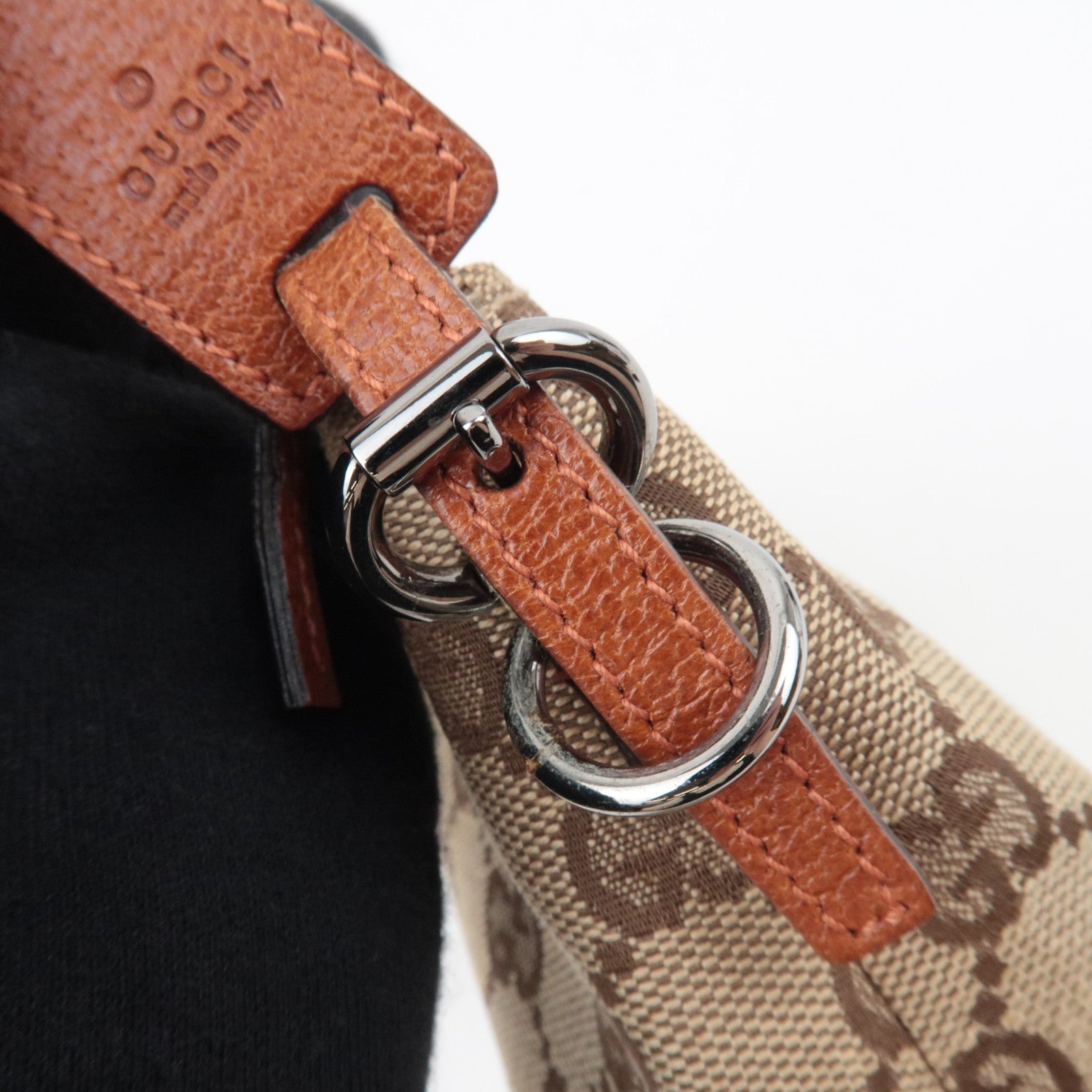 GUCCI Small Shoulder Bag GG Canvas Leather Beige 103399