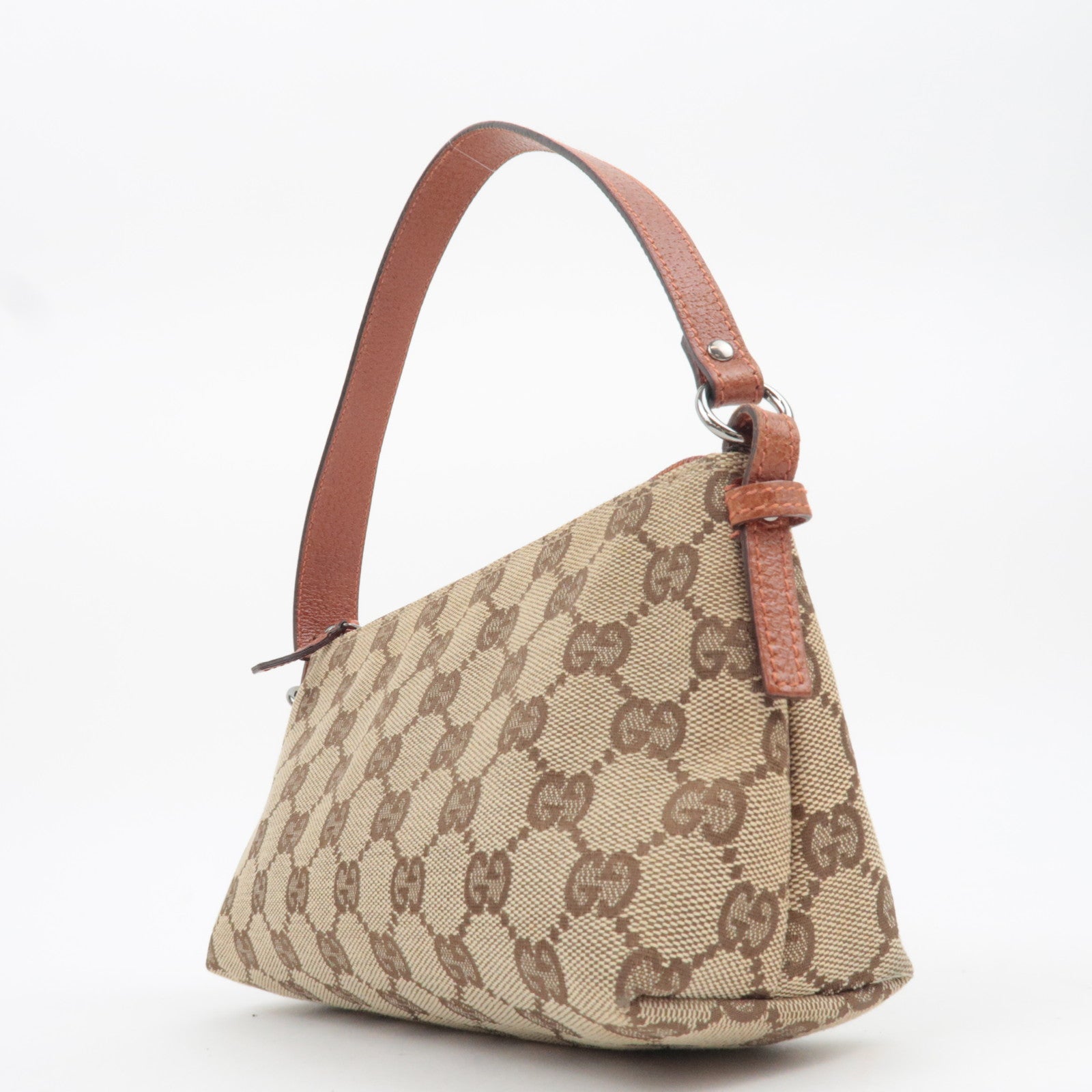 GUCCI Small Shoulder Bag GG Canvas Leather Beige 103399