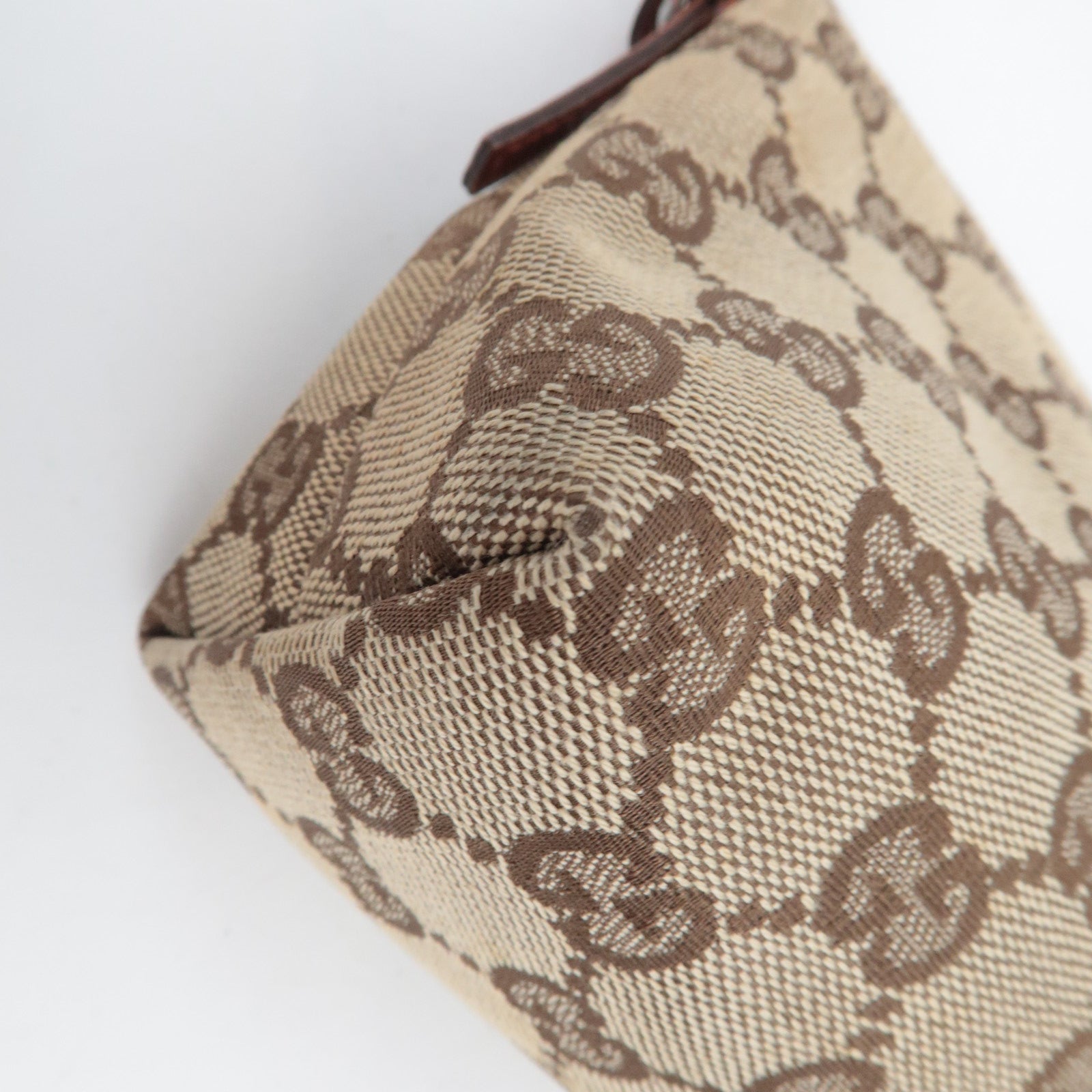 GUCCI Small Shoulder Bag GG Canvas Leather Beige 103399