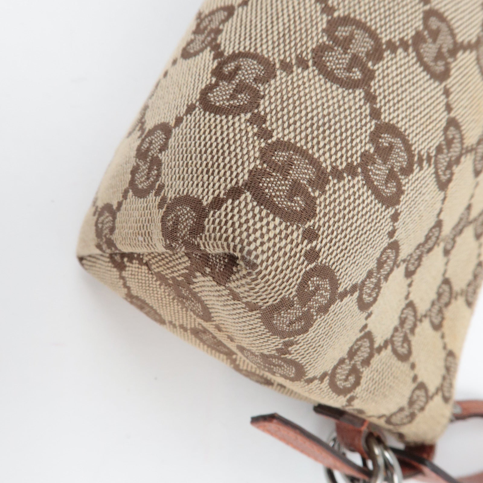 GUCCI Small Shoulder Bag GG Canvas Leather Beige 103399