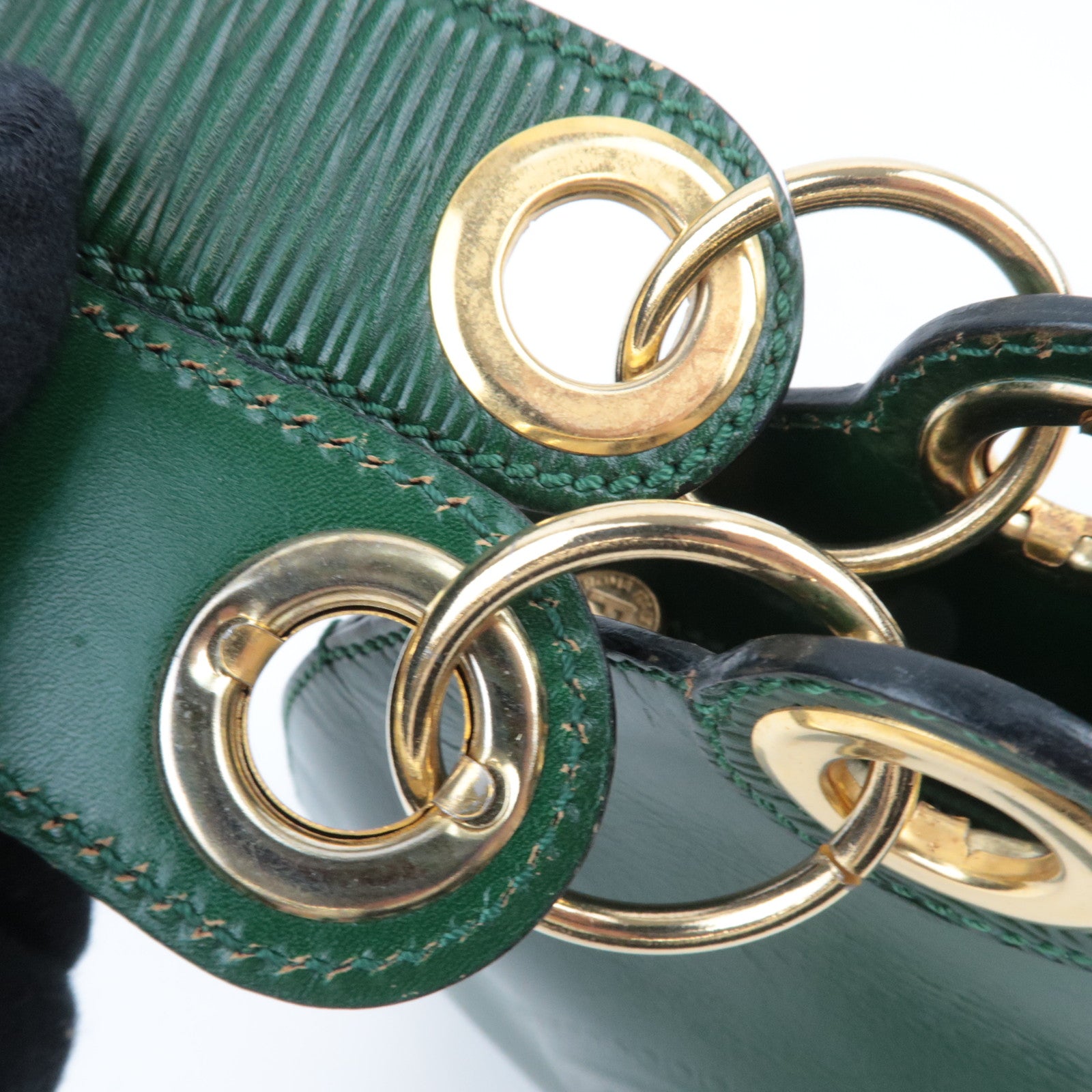 FENDI Vintage Leather Shoulder Bag Green