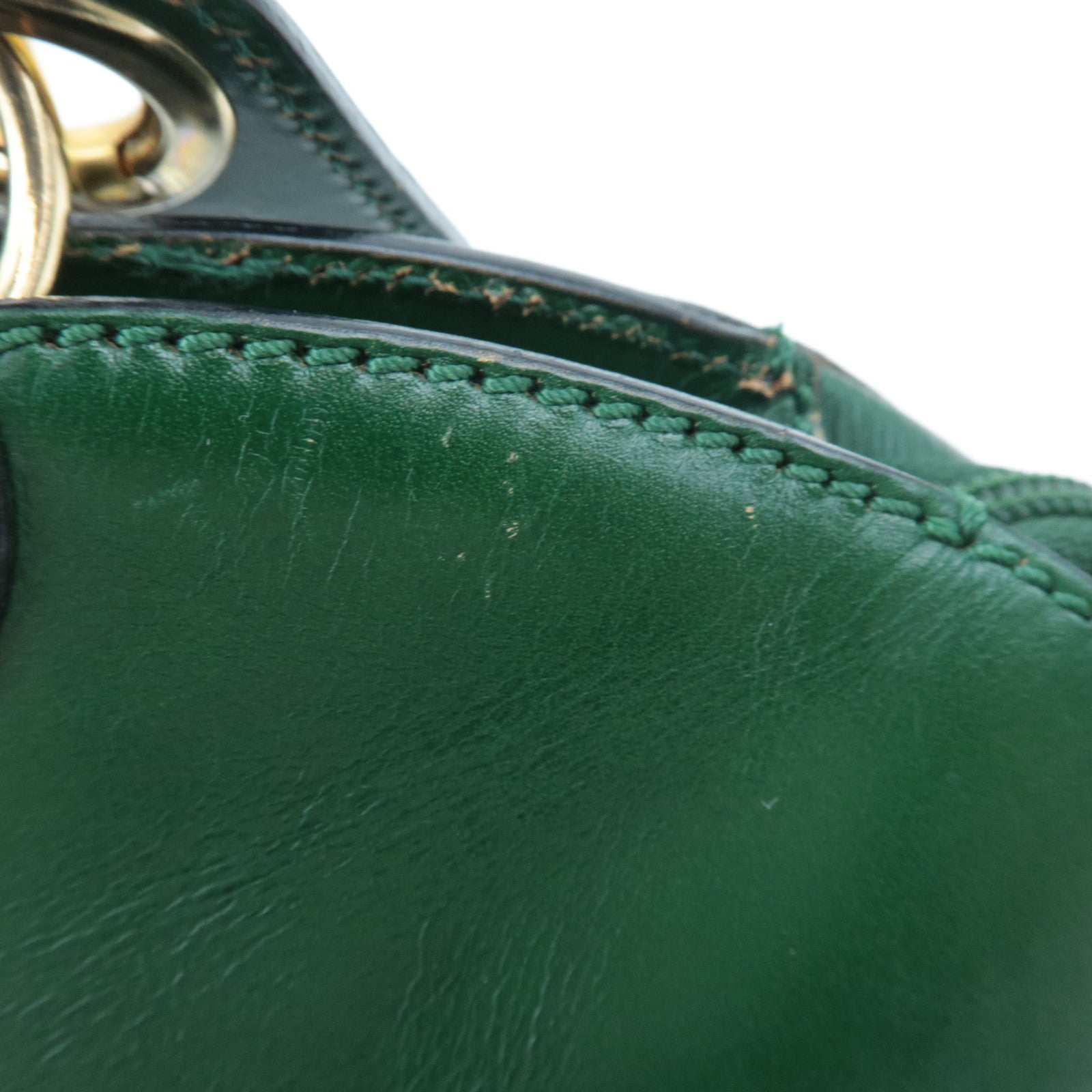 FENDI Vintage Leather Shoulder Bag Green