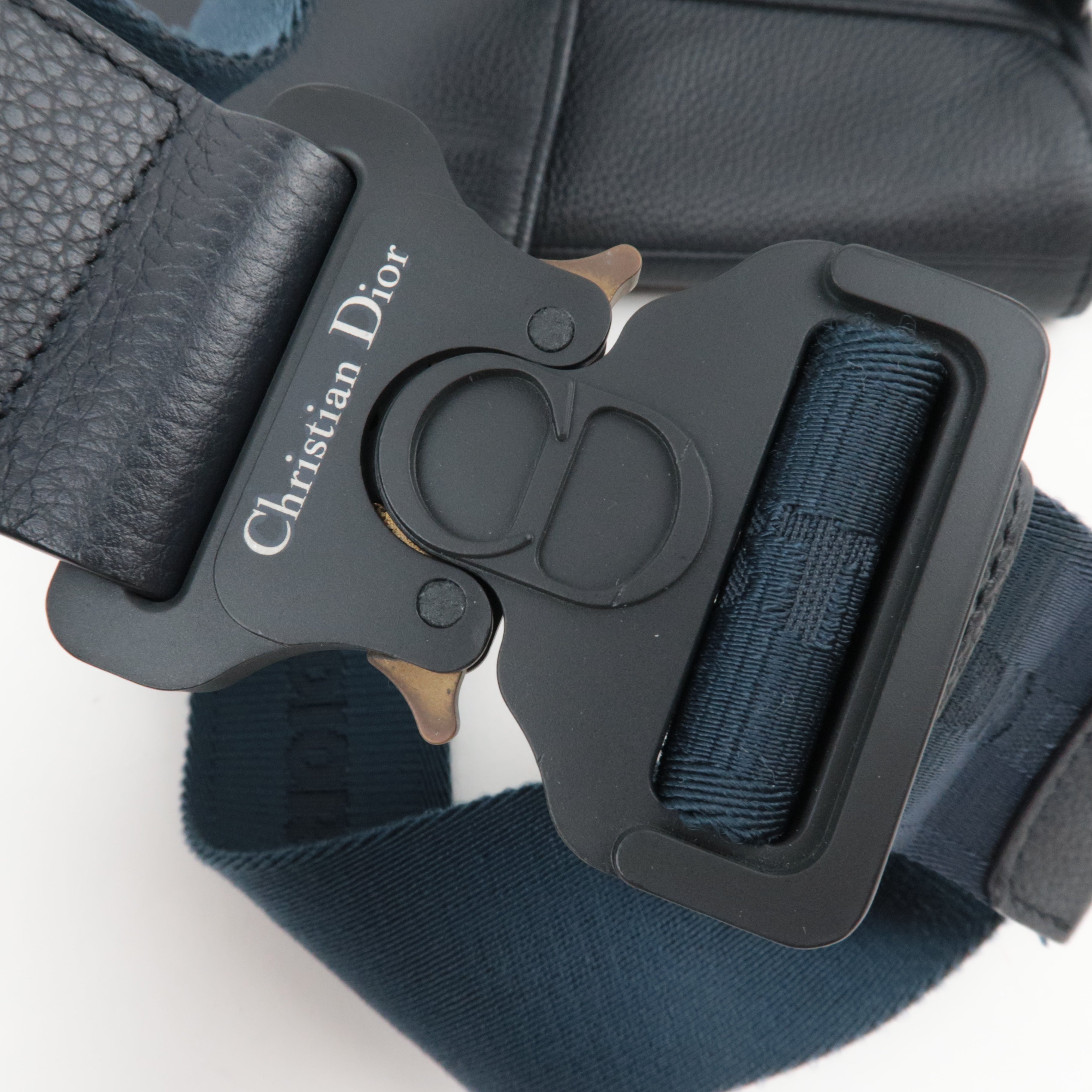 Christian Dior Dior Homme Leather Saddle Body Bag Dark Navy