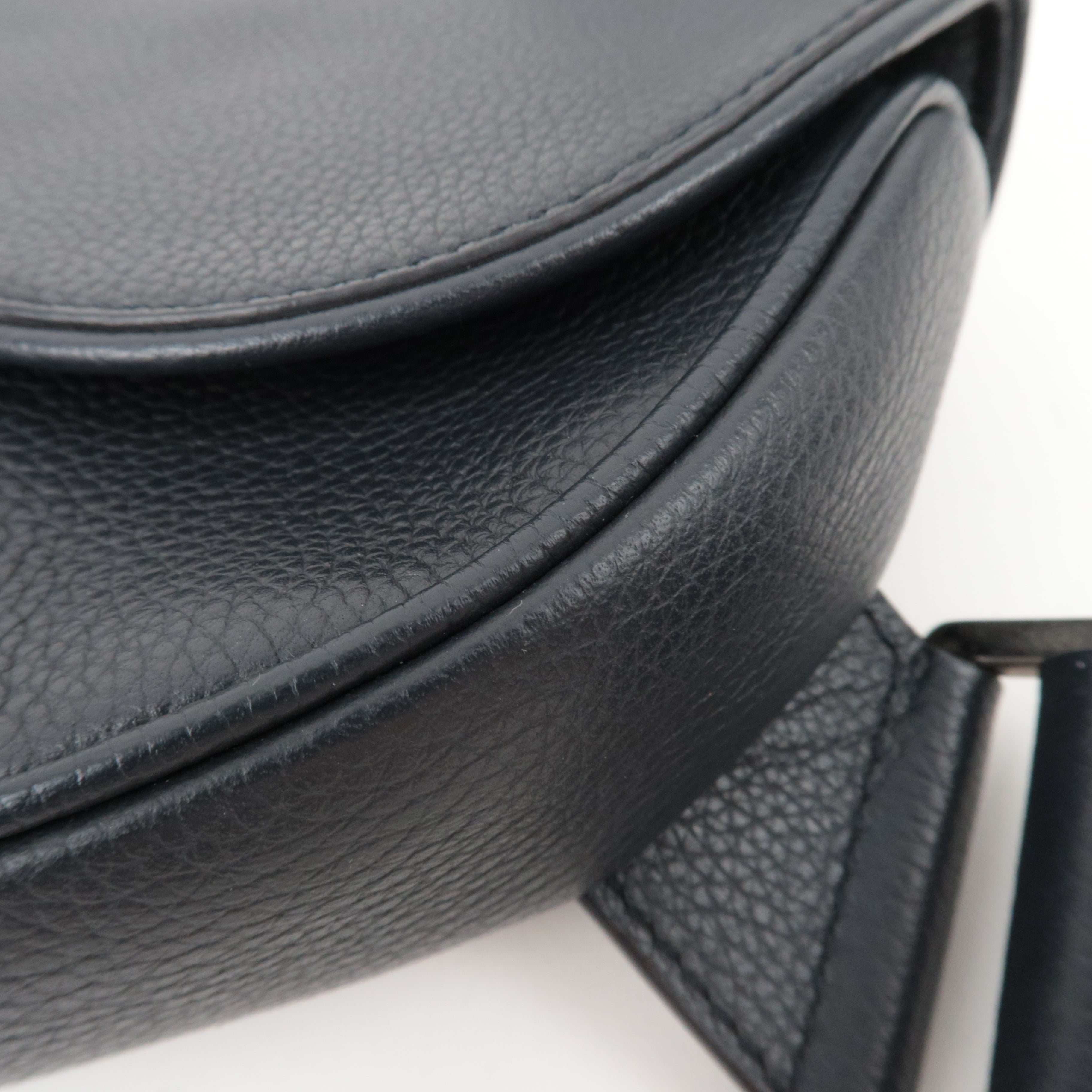 Christian Dior Dior Homme Leather Saddle Body Bag Dark Navy