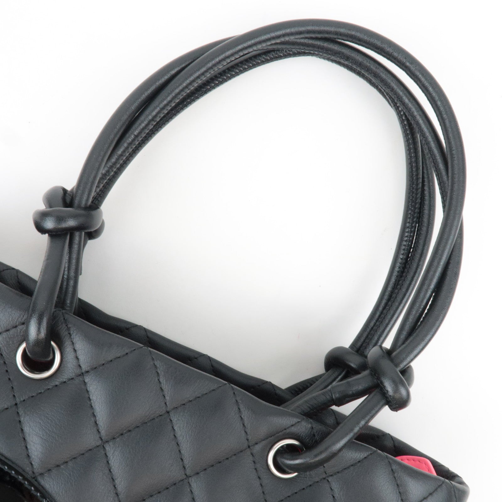 CHANEL Cambon Line Medium Tote Lambskin Patent Black A25167