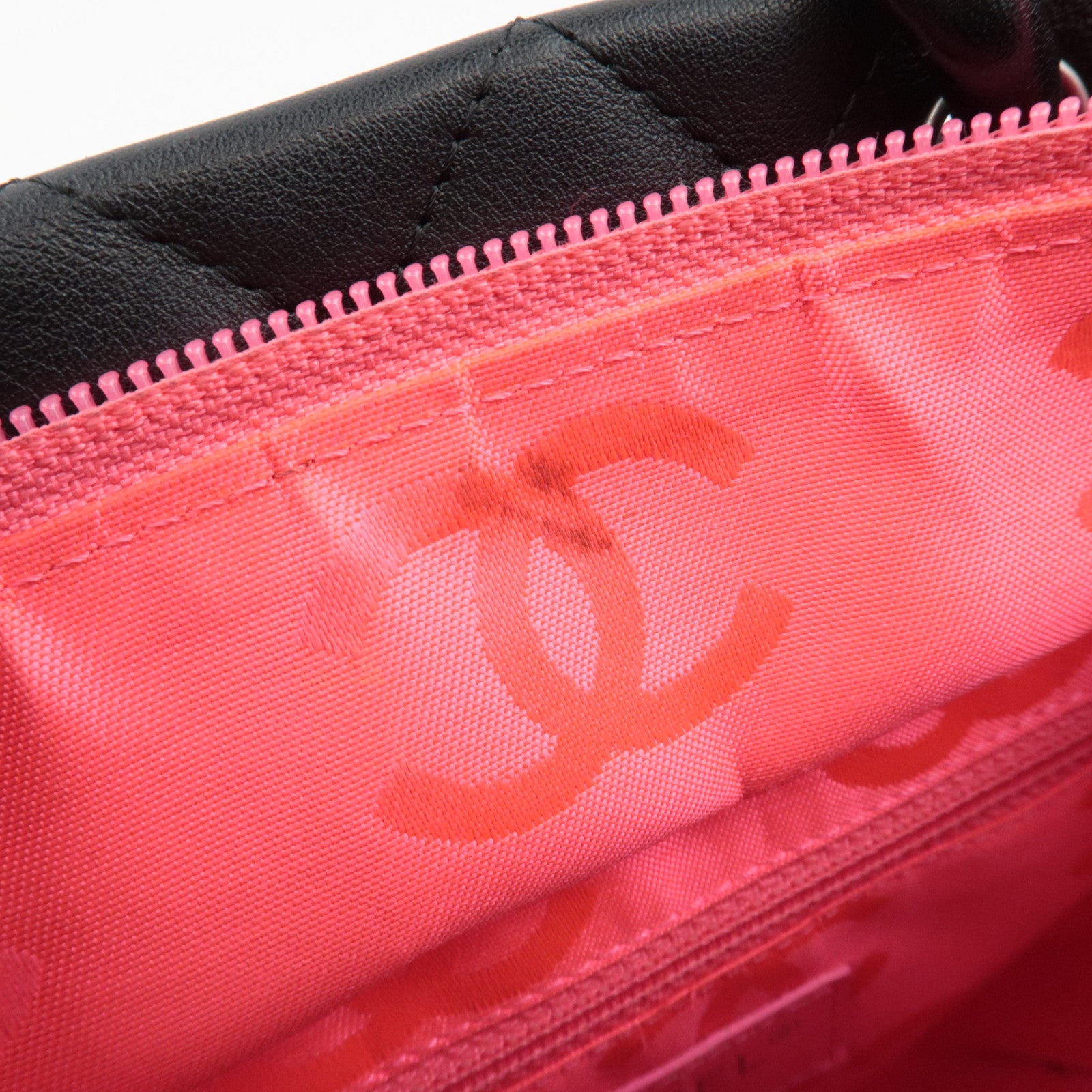 CHANEL Cambon Line Medium Tote Lambskin Patent Black A25167